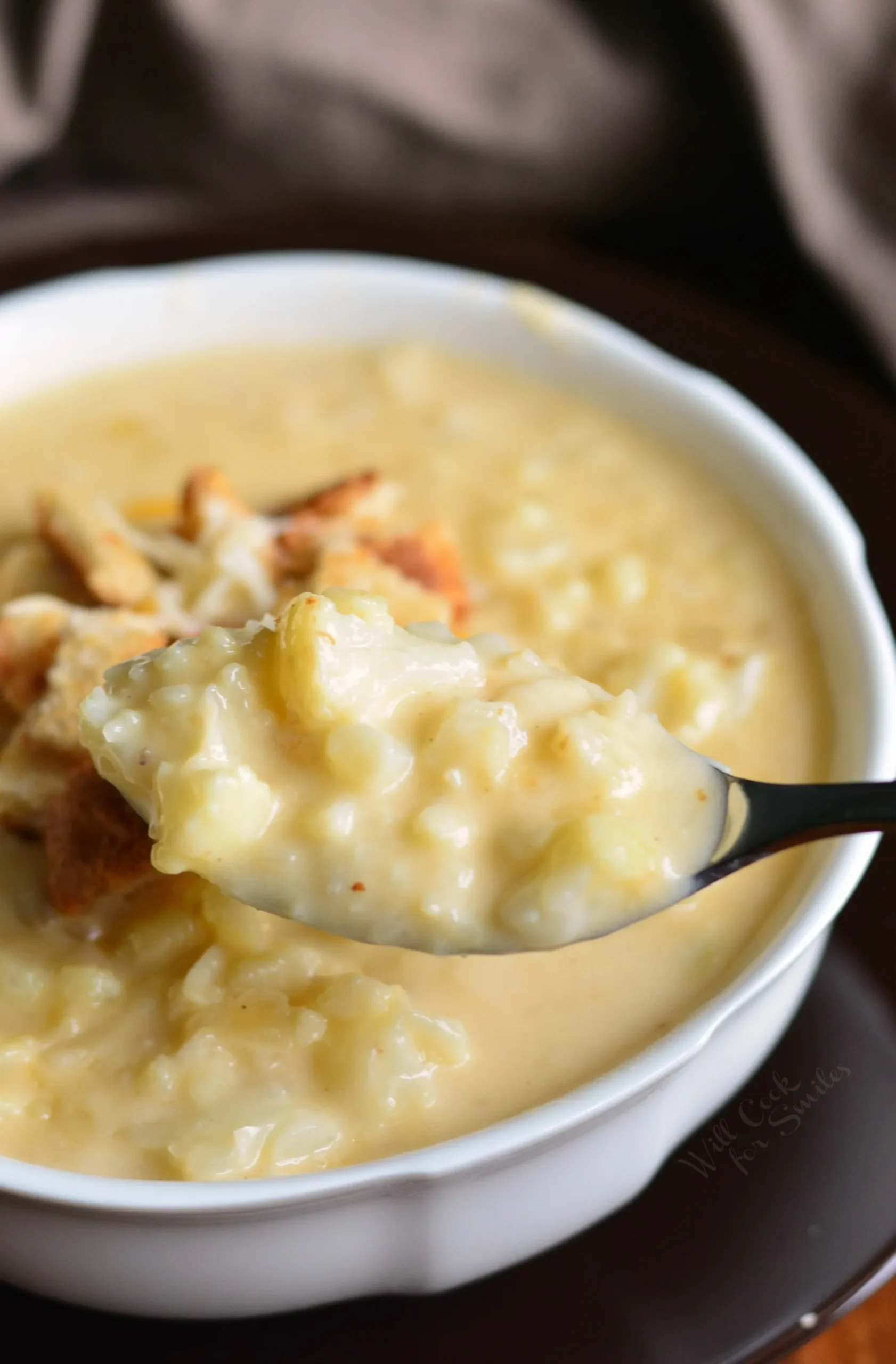 Cream of Roasted Cauliflower Cheese Soup