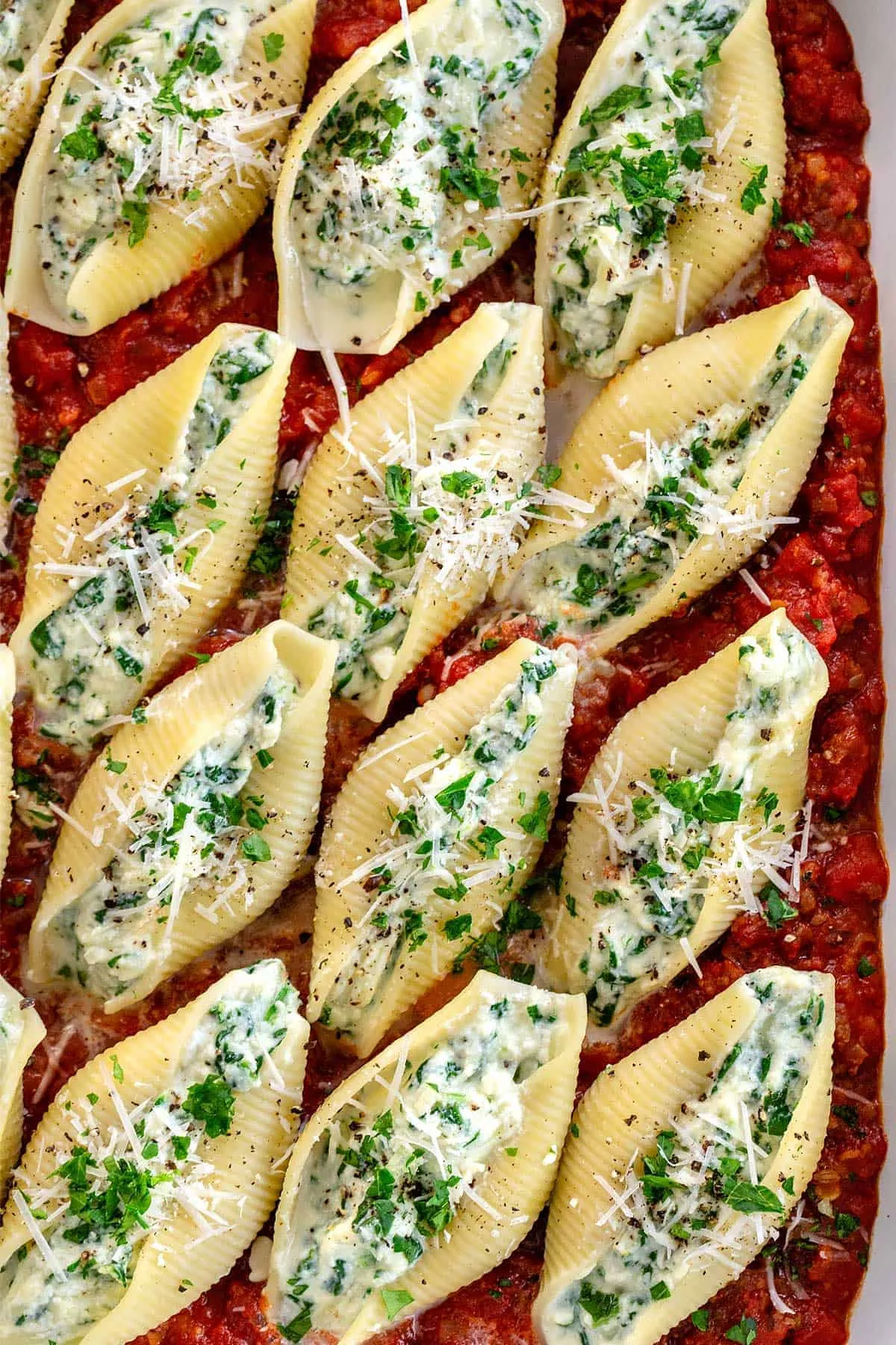 Creamed Spinach Stuffed Shells