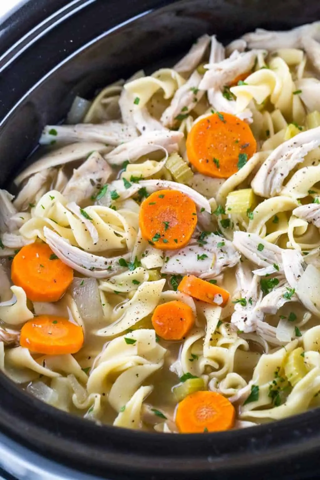 Creamy Chicken Noodle Crock Pot Soup