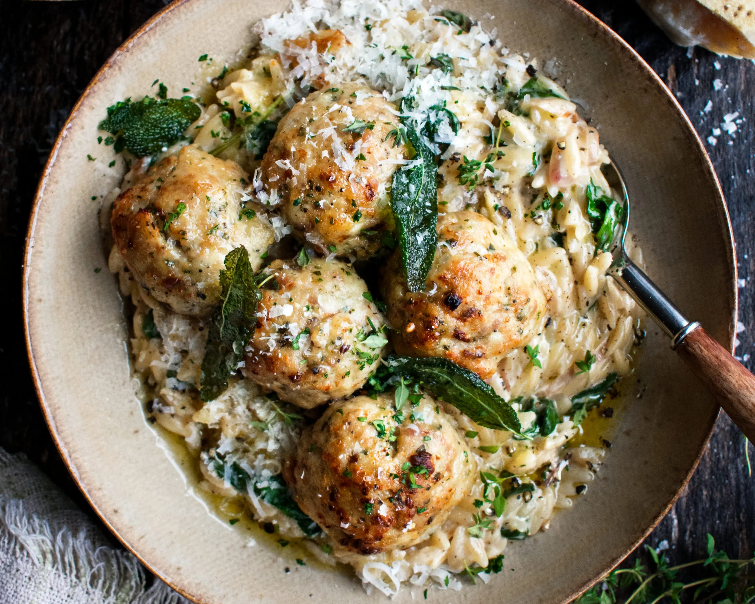 Creamy Chicken Orzo with Sage