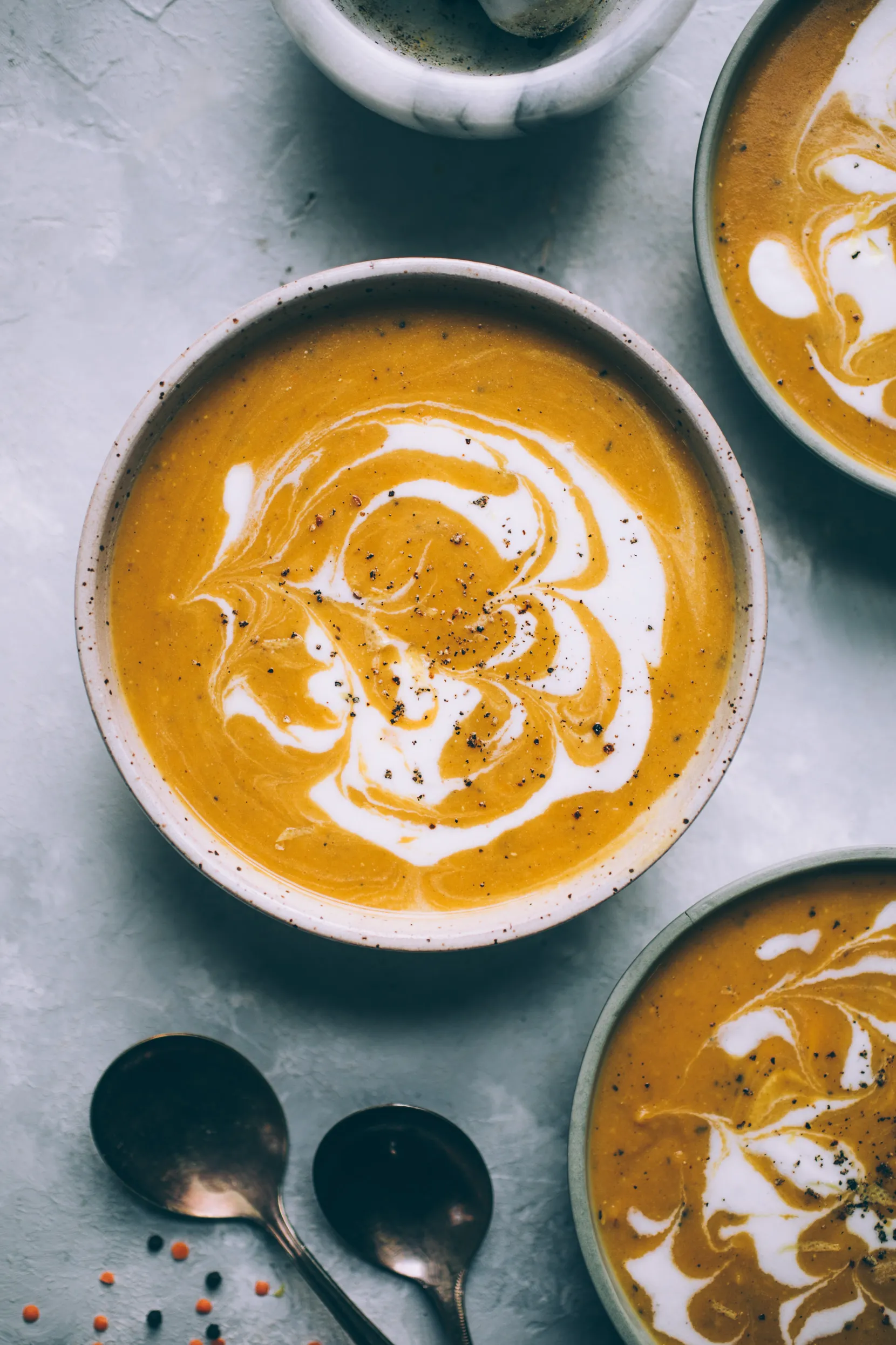 Creamy Curried Butternut Squash Lentil Soup