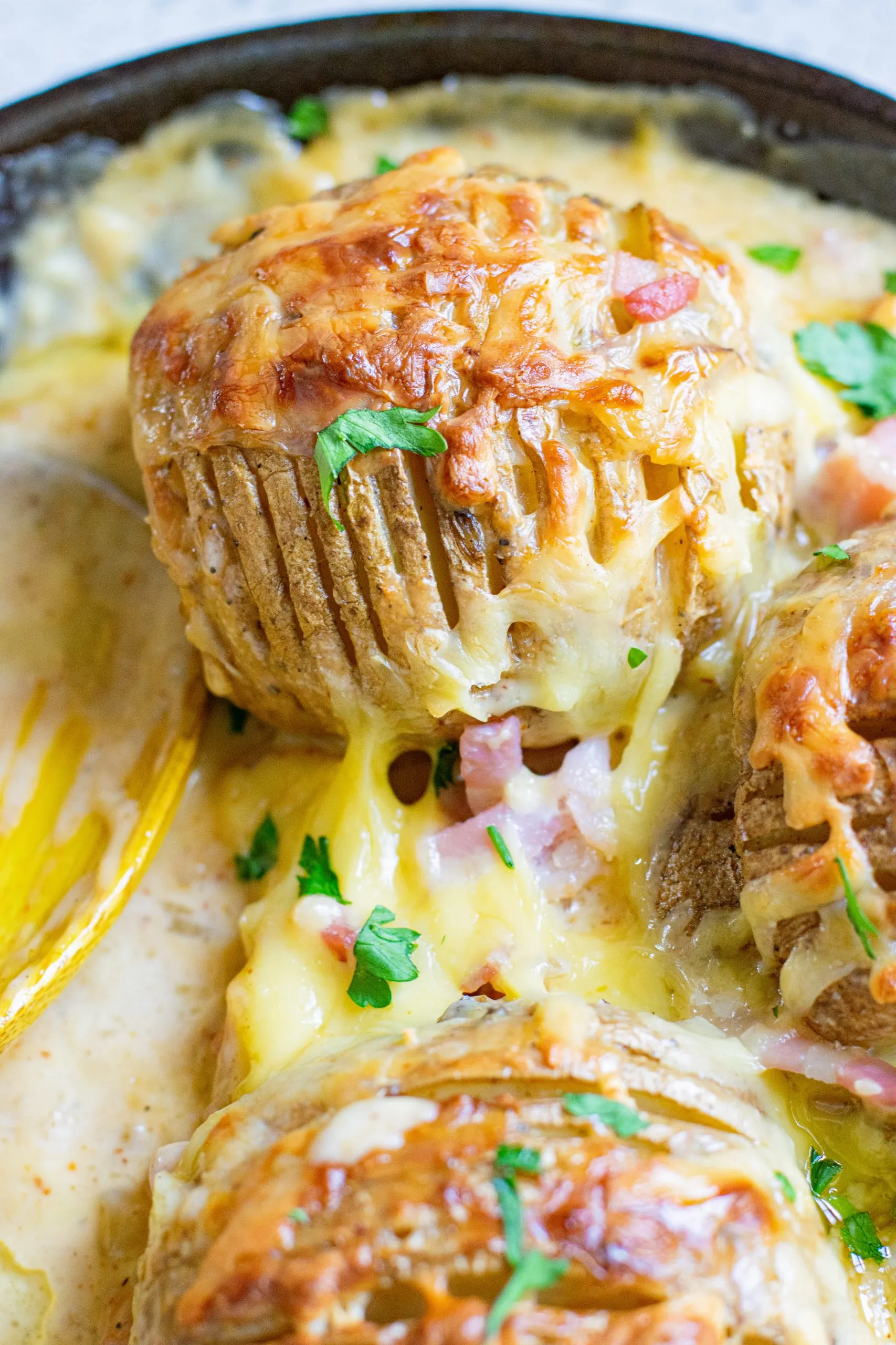 Creamy Hasselback Potato Gratin