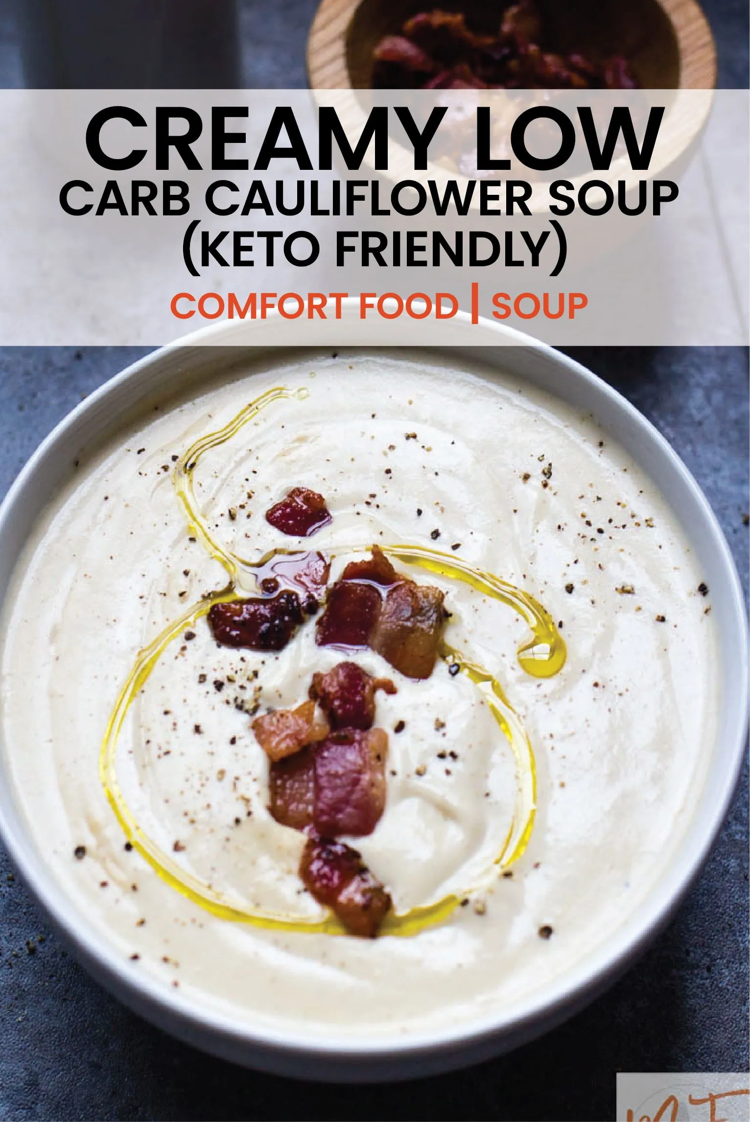 Creamy Low Carb Cauliflower Soup Keto Friendly