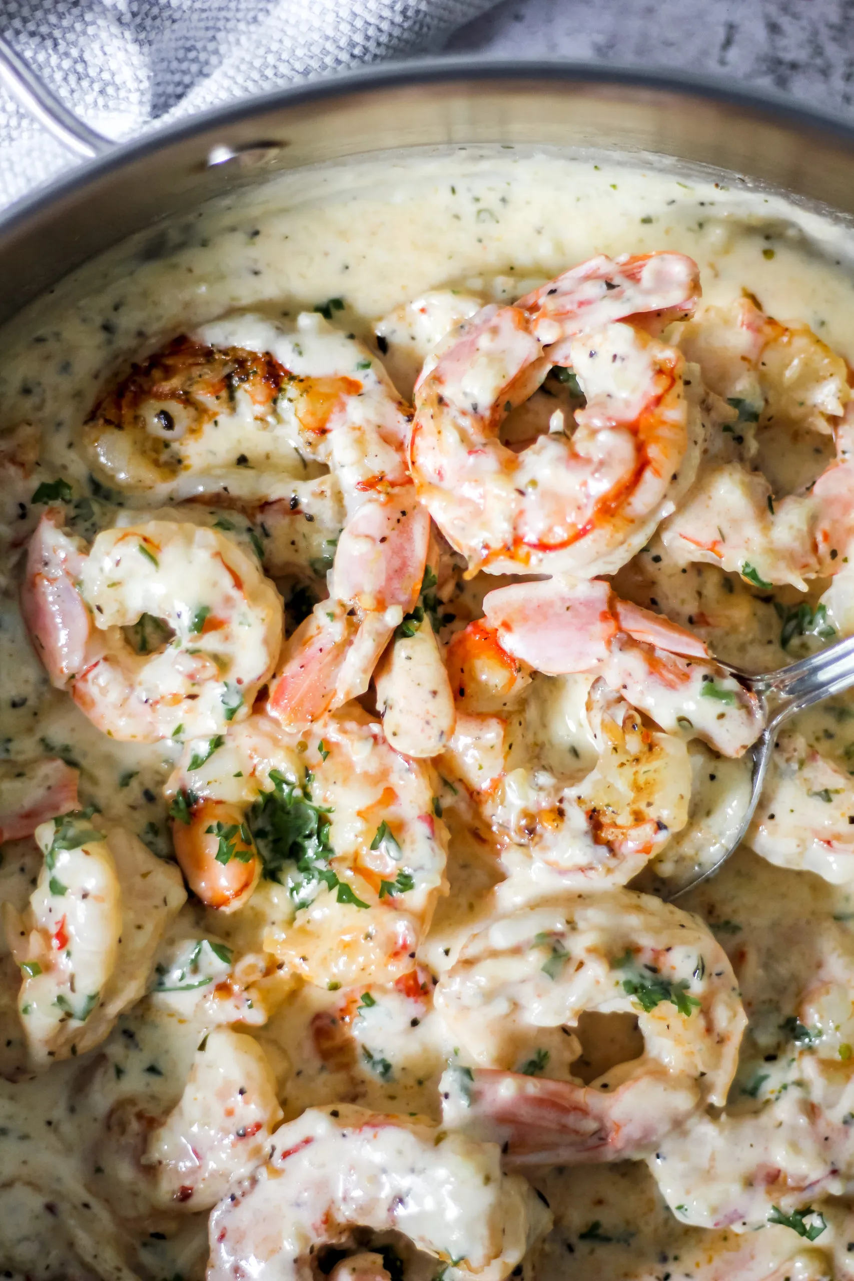 Creamy Parmesan Shrimp Skillet