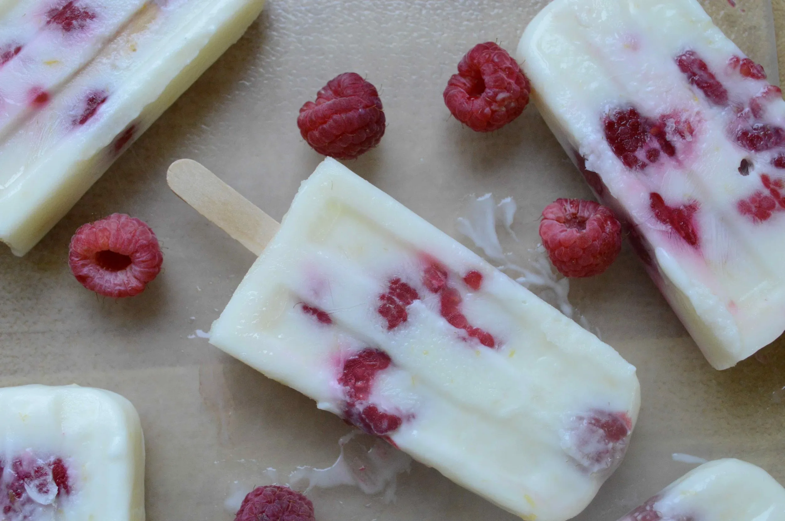 Creamy Raspberry Lemonade Popsicles