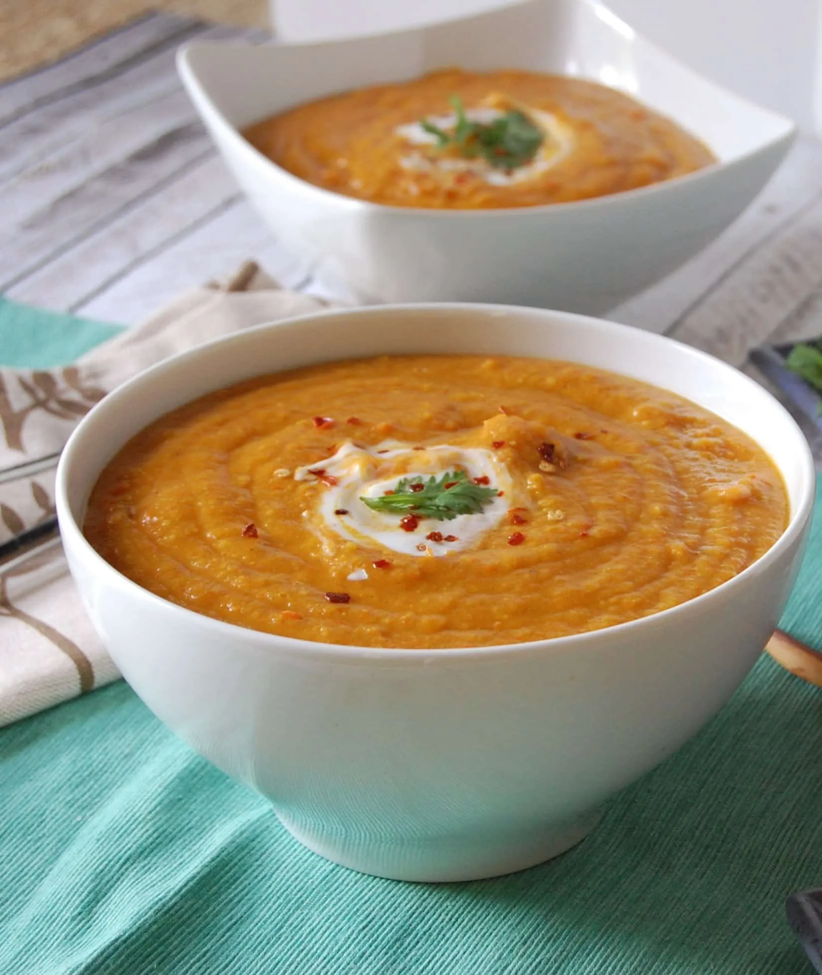 Creamy Red Lentil Carrot Soup