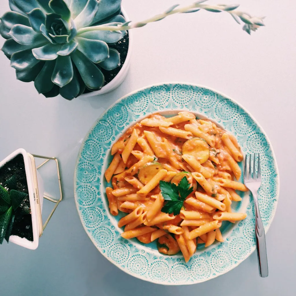 Creamy Tomato Zucchini Penne