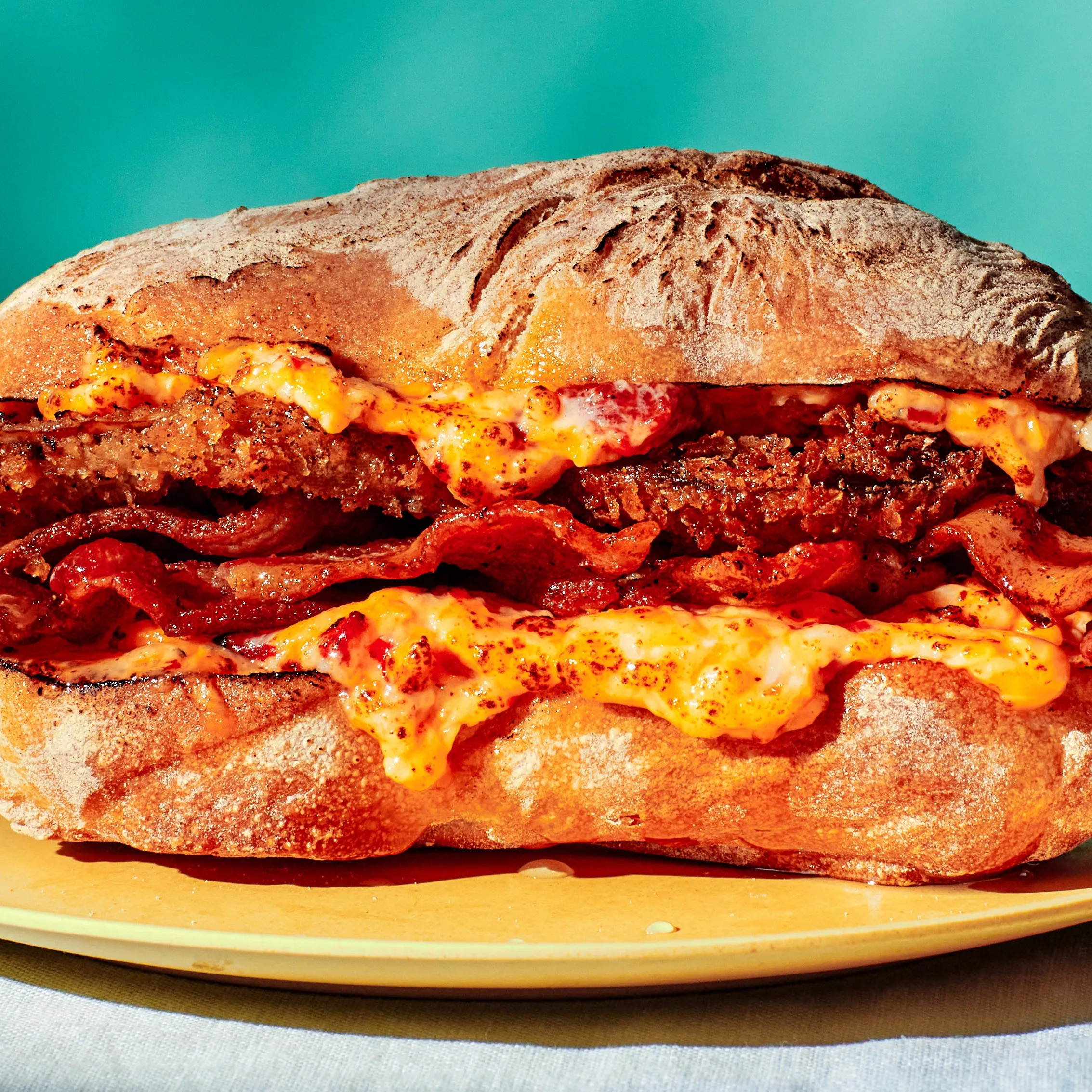 Creole Fried Green Tomato Pimento Cheese Sandwiches