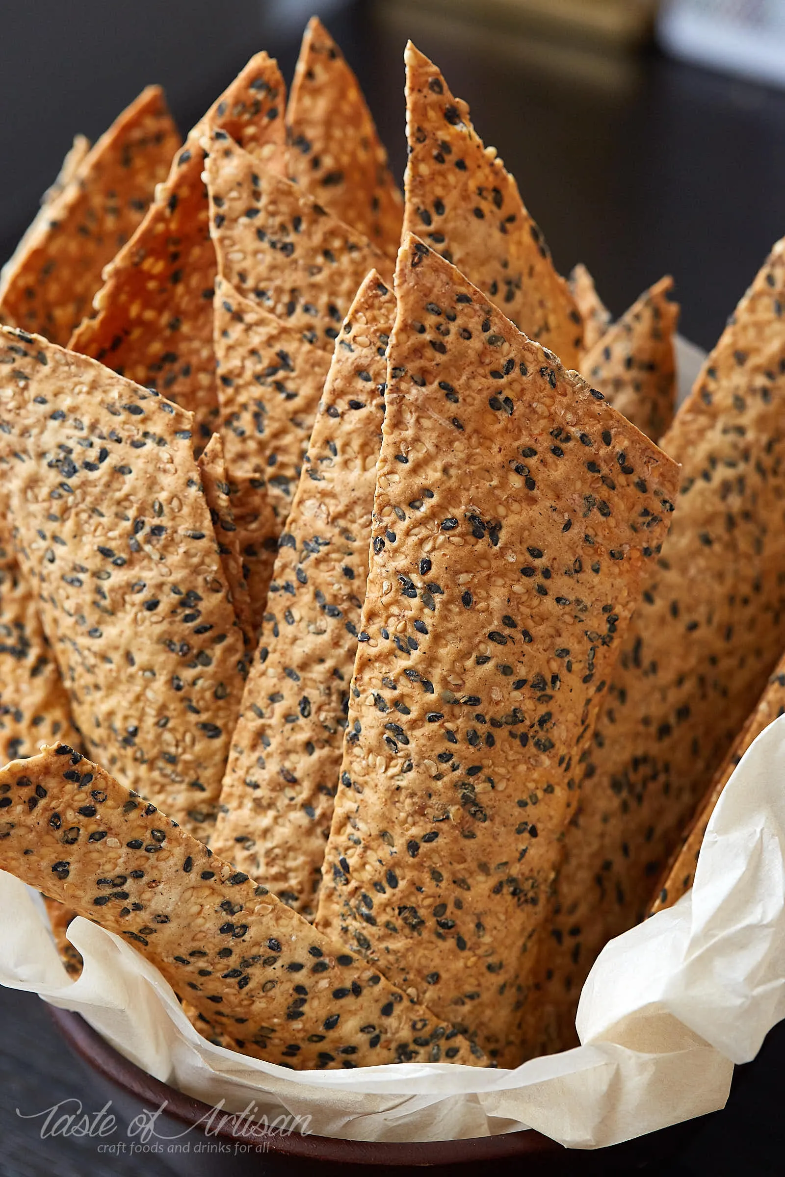 Crispy Almond Sesame Crackers