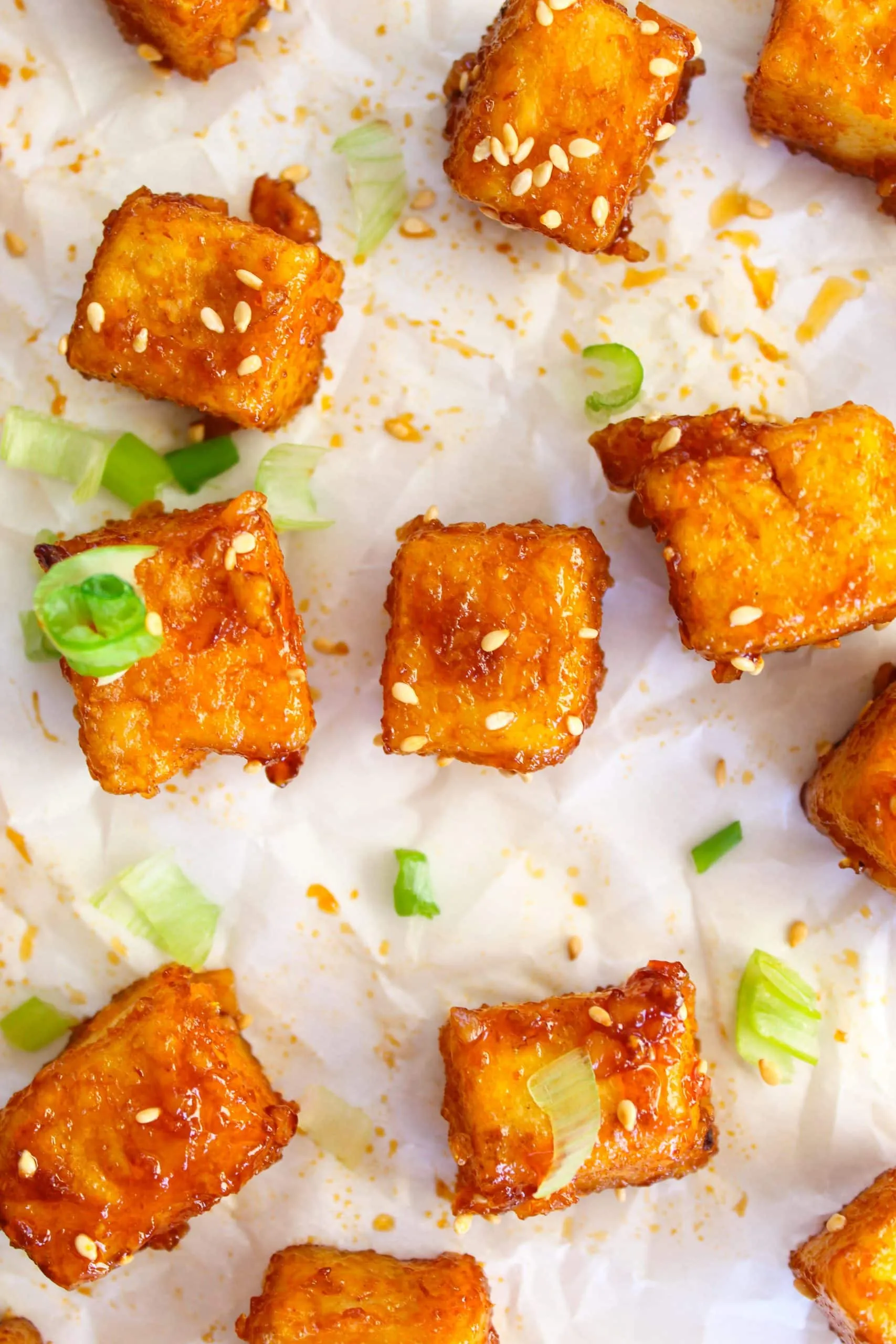 Crispy Oven Baked Honey Garlic Tofu Bites