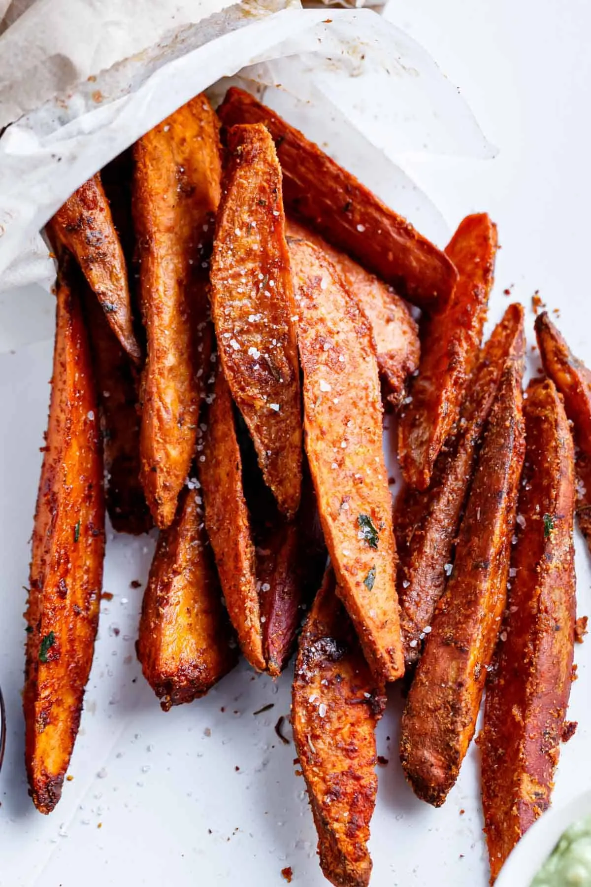 Crispy Sweet Potato Wedges with Garlic Avocado Aioli