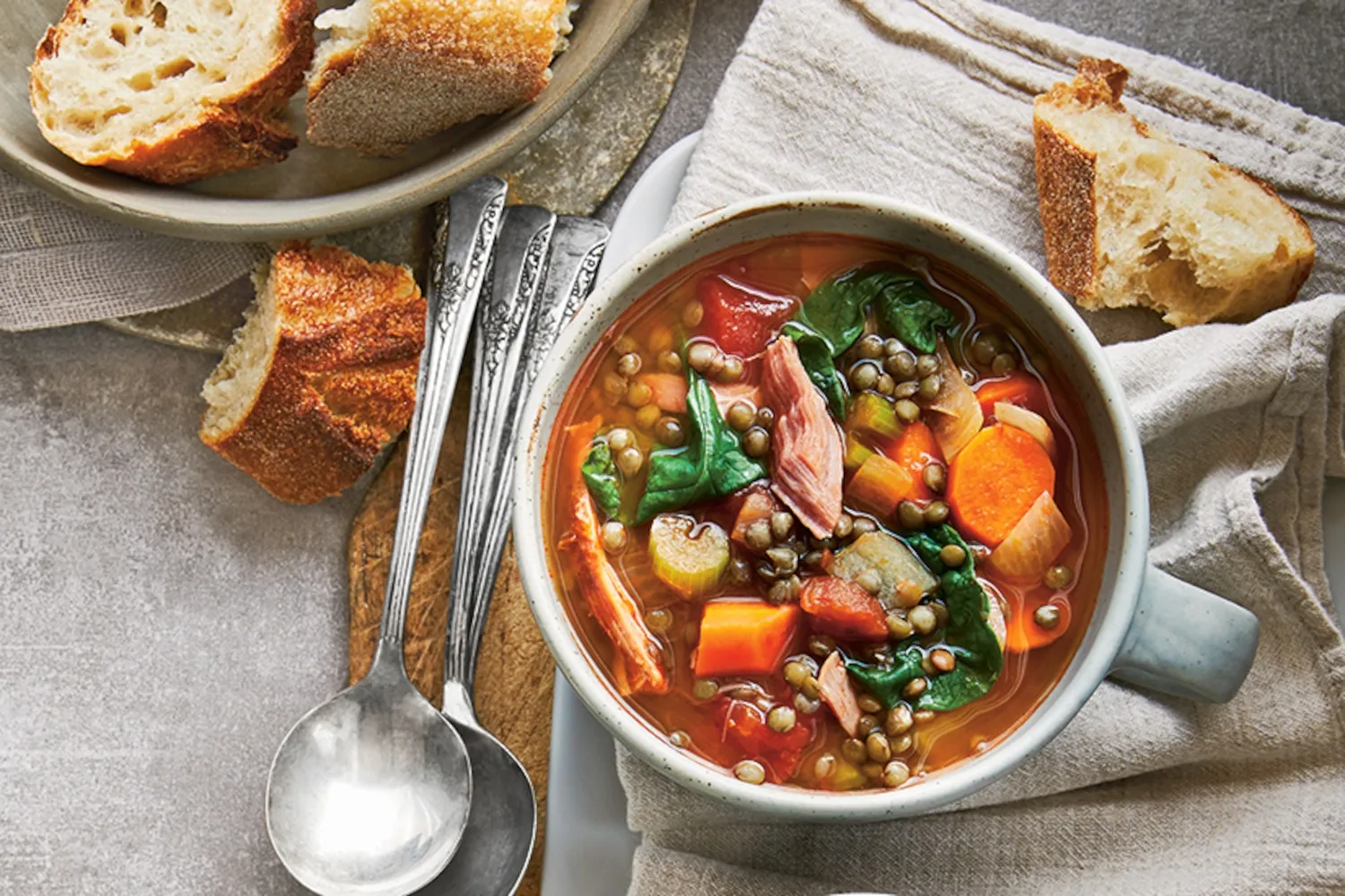 Crockpot Smoked Turkey Lentil Soup