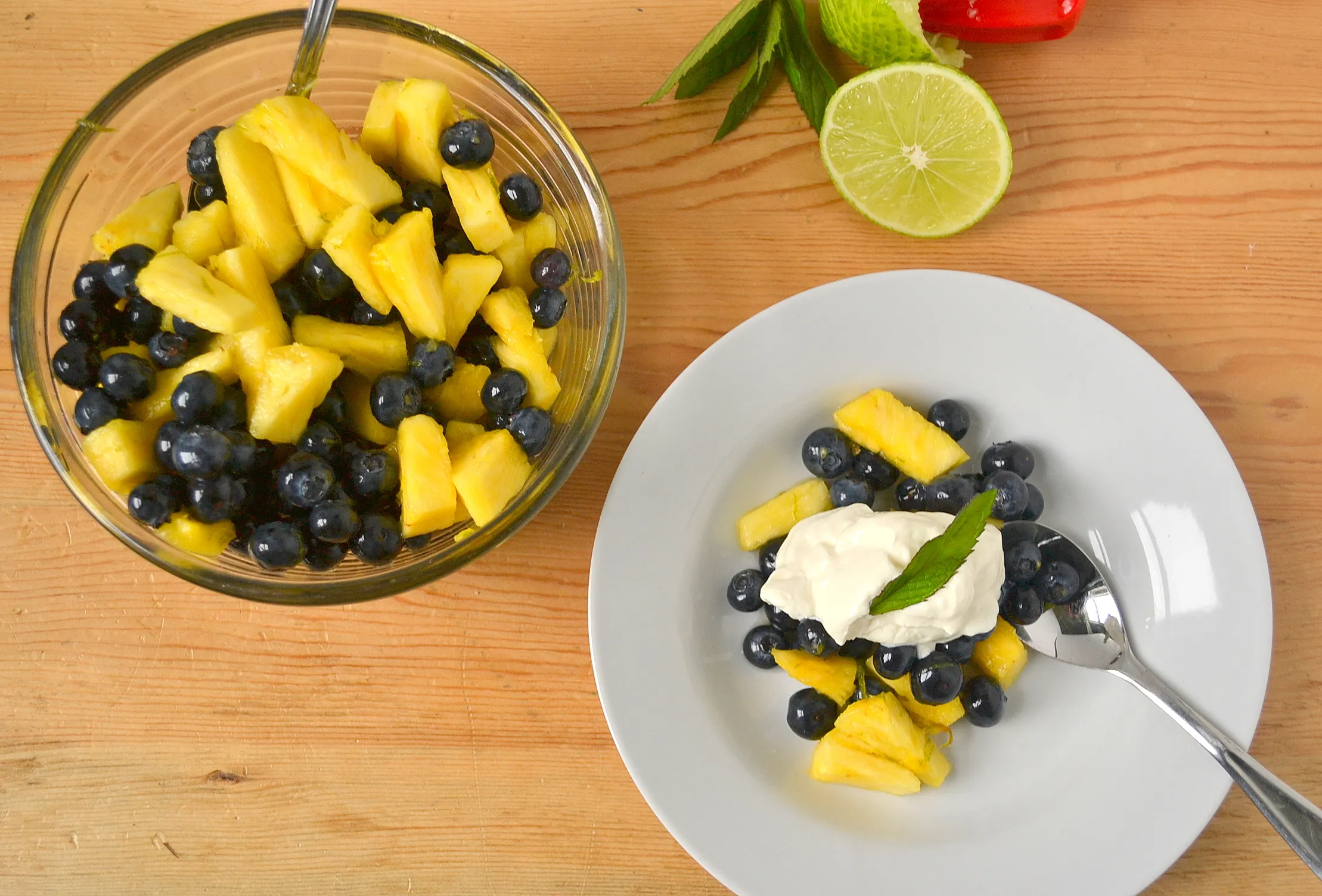 Crunchy Pineapple Blueberry Slaw