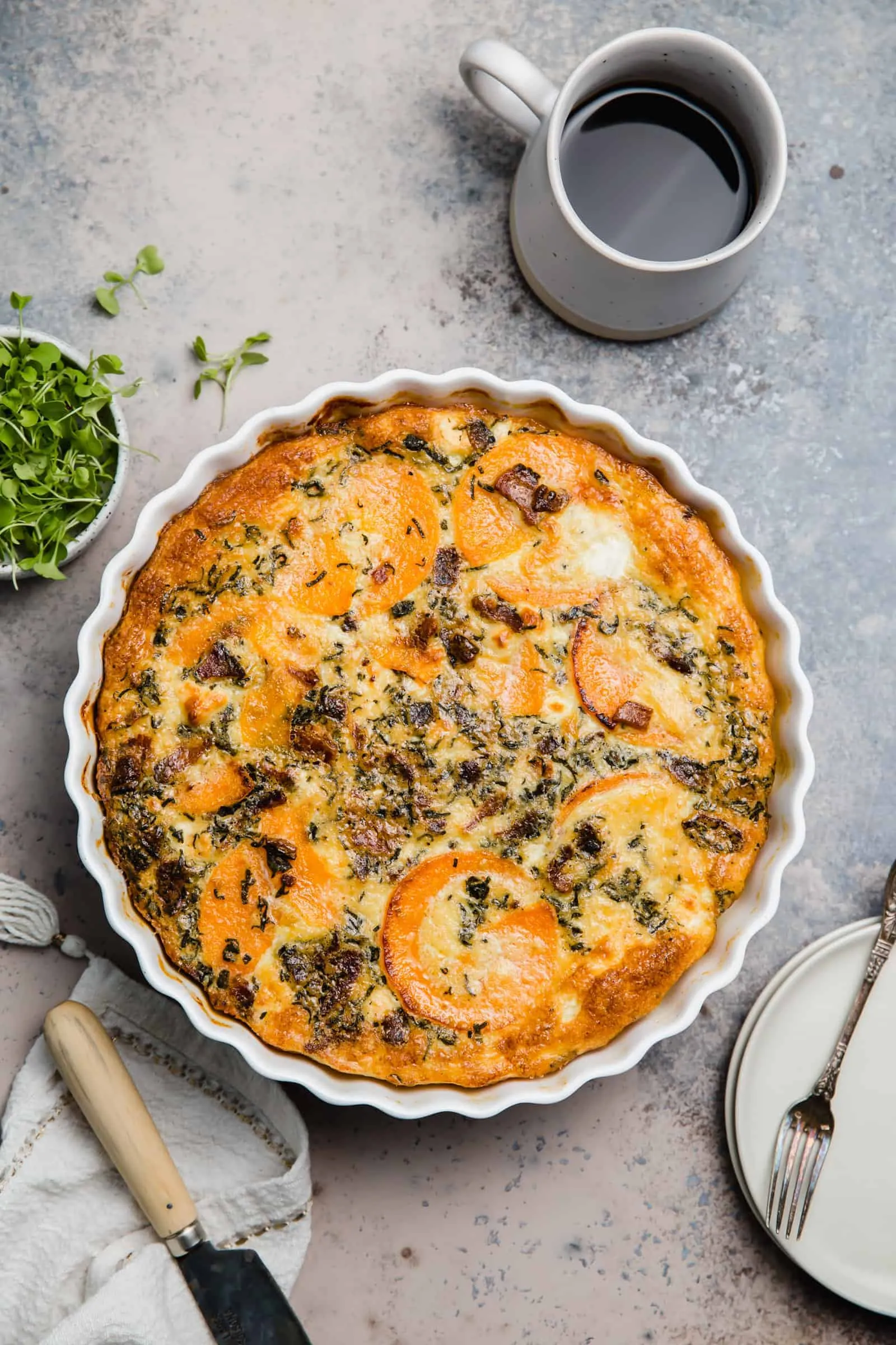 Crustless Mini Quiches with Butternut Squash, Bacon, and Goat Cheese