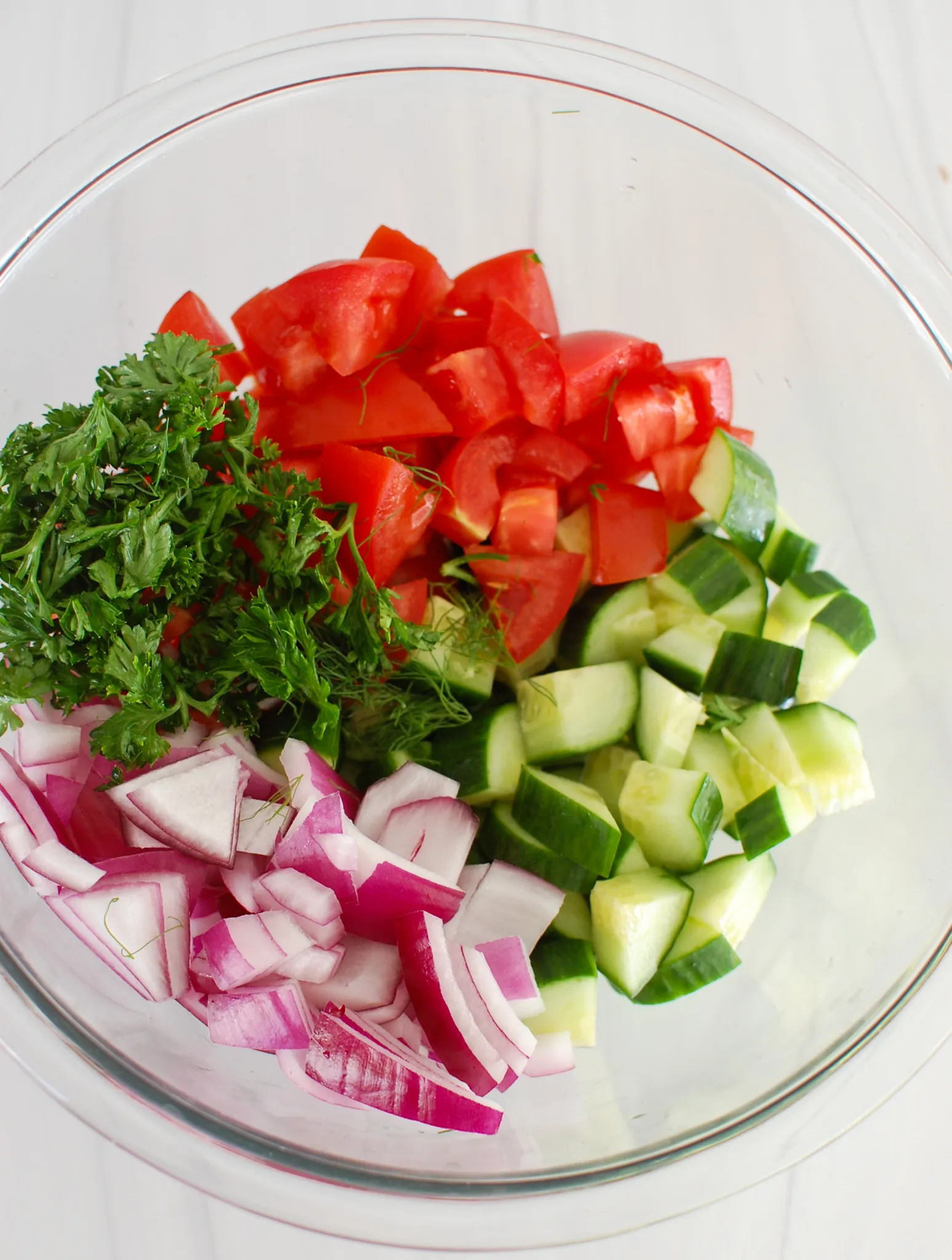 Cucumber Tomato Salad with Yogurt Dressing