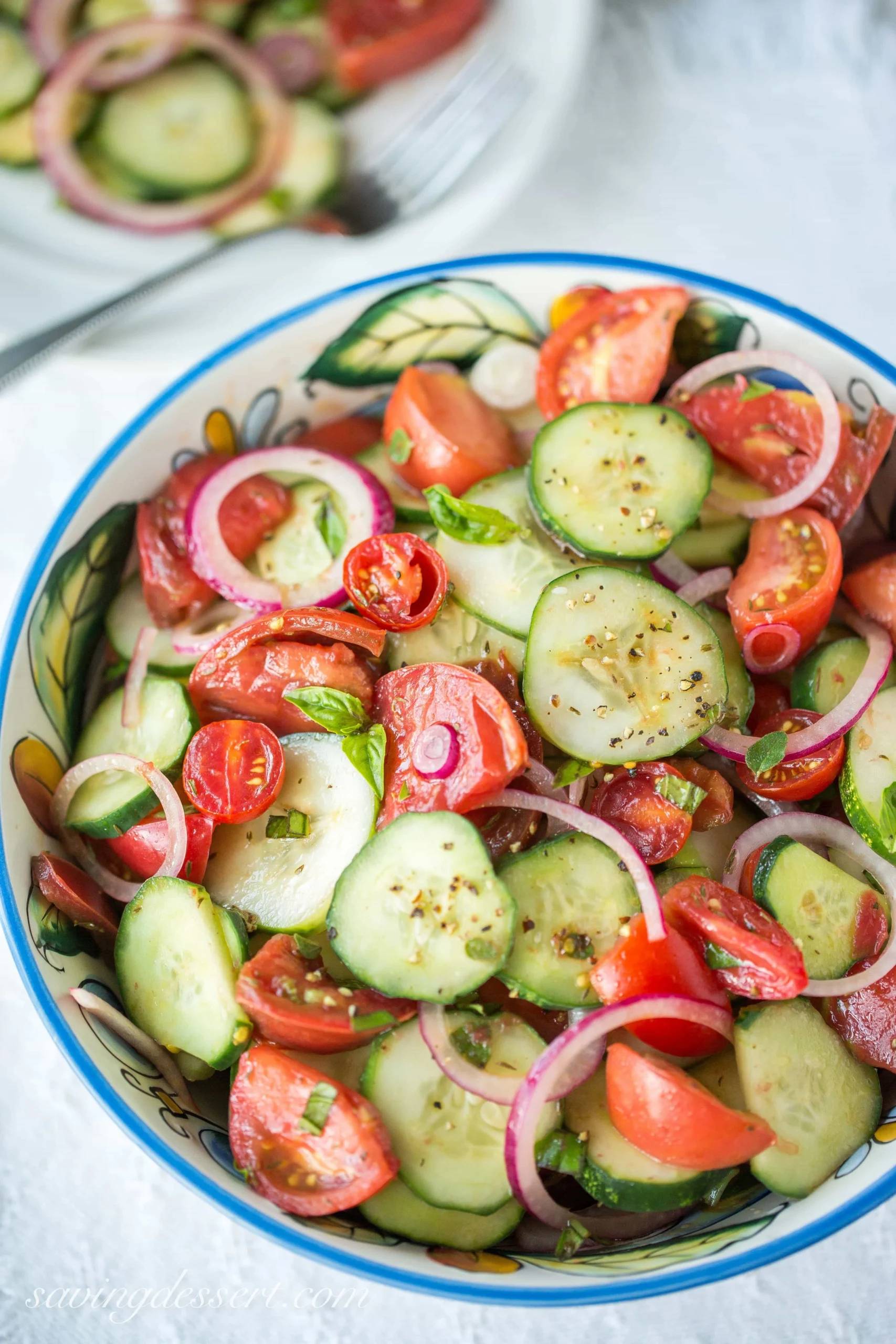 Cucumber and Tomato Salad with Red Onions