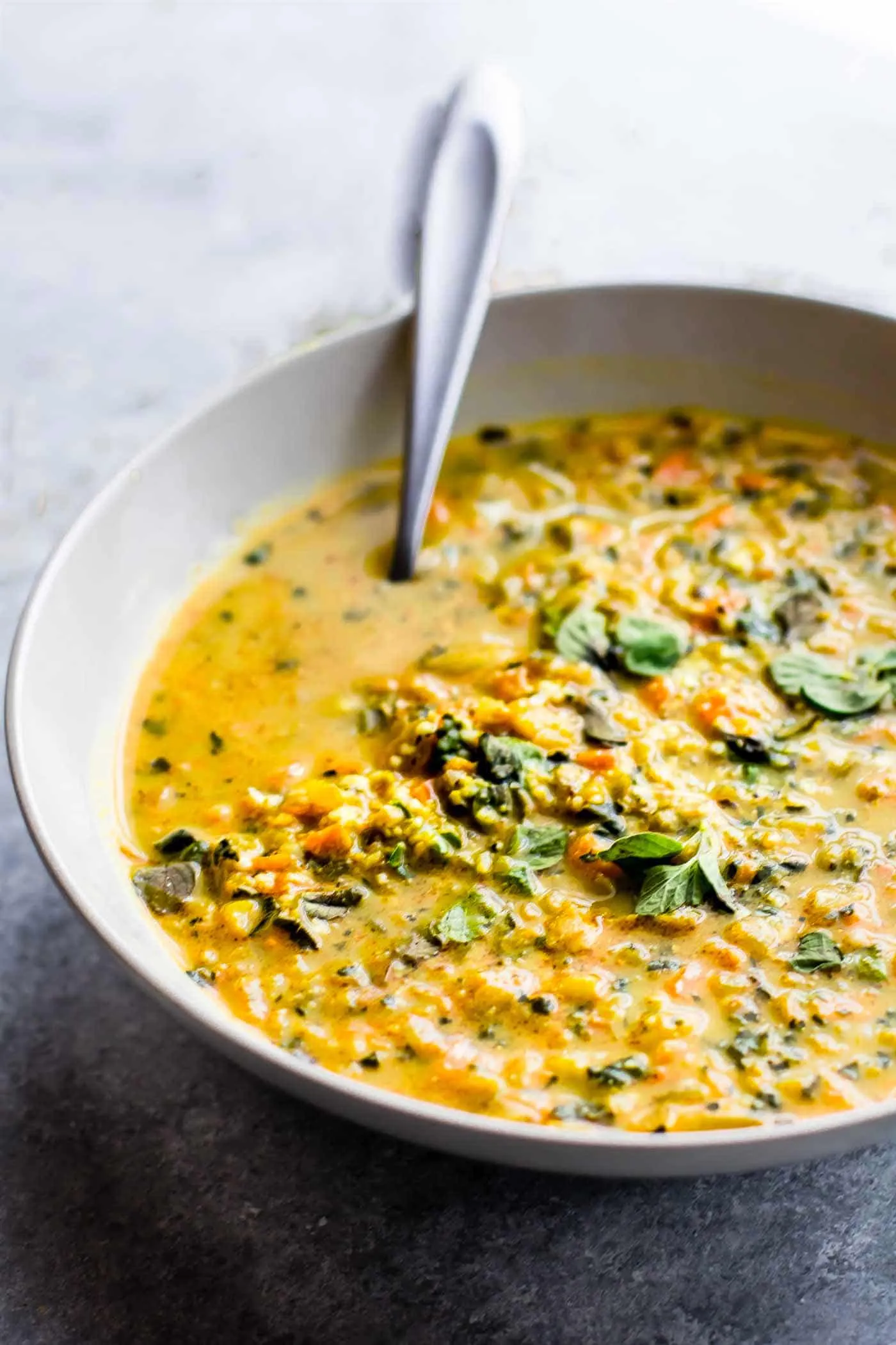 Curried Cauliflower and Kale Soup