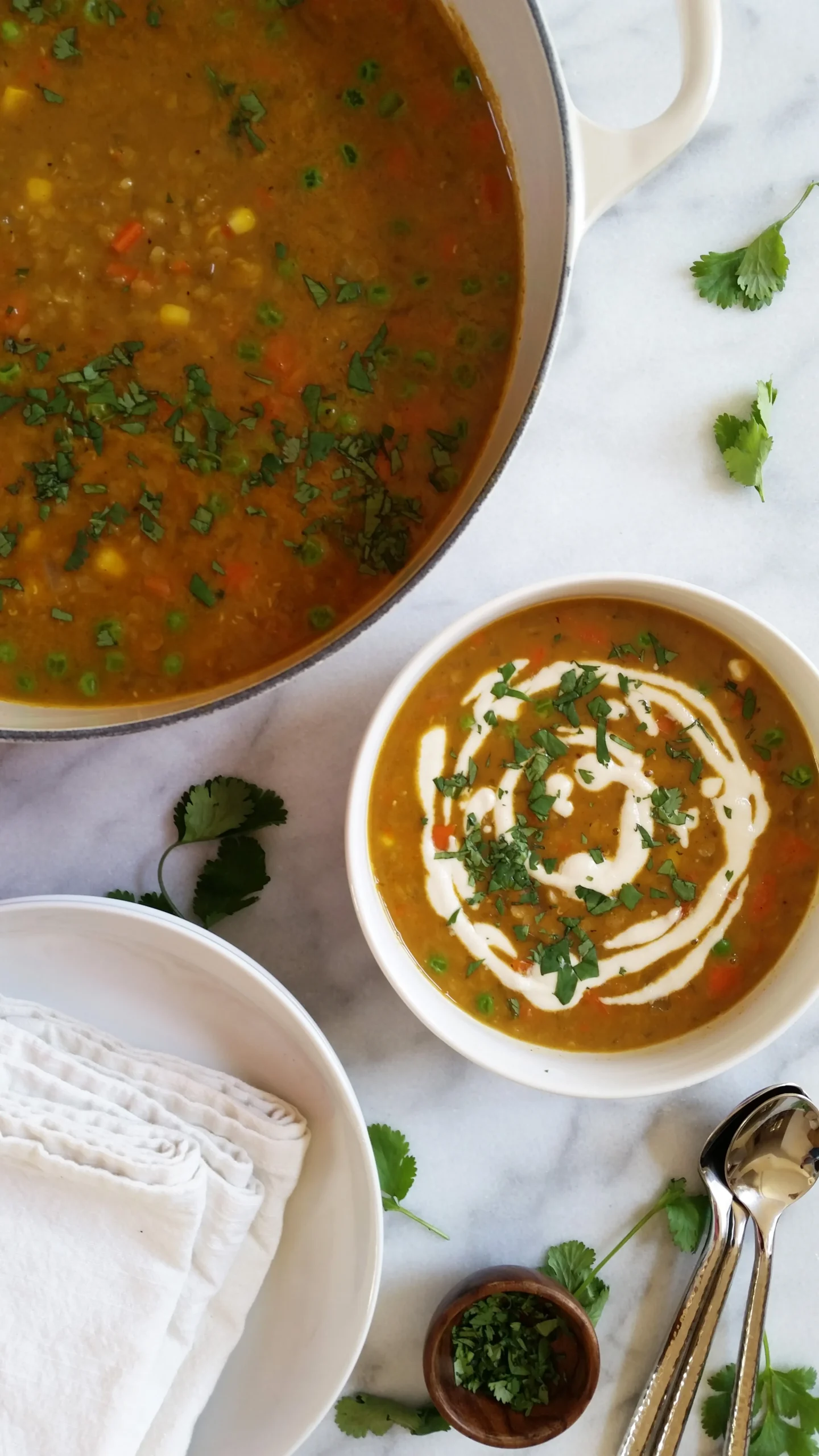 Curried Coconut Red Lentil Soup Vegan