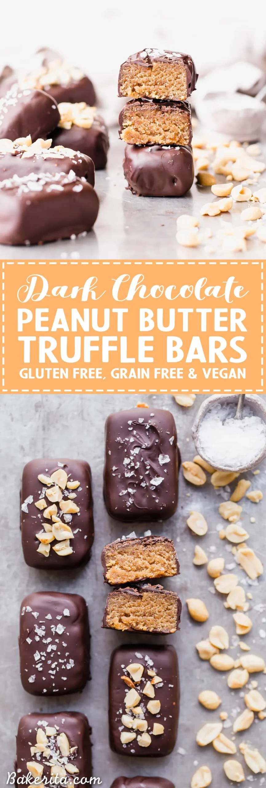 Dark Chocolate Peanut Butter Truffle Bars Gluten Free Vegan