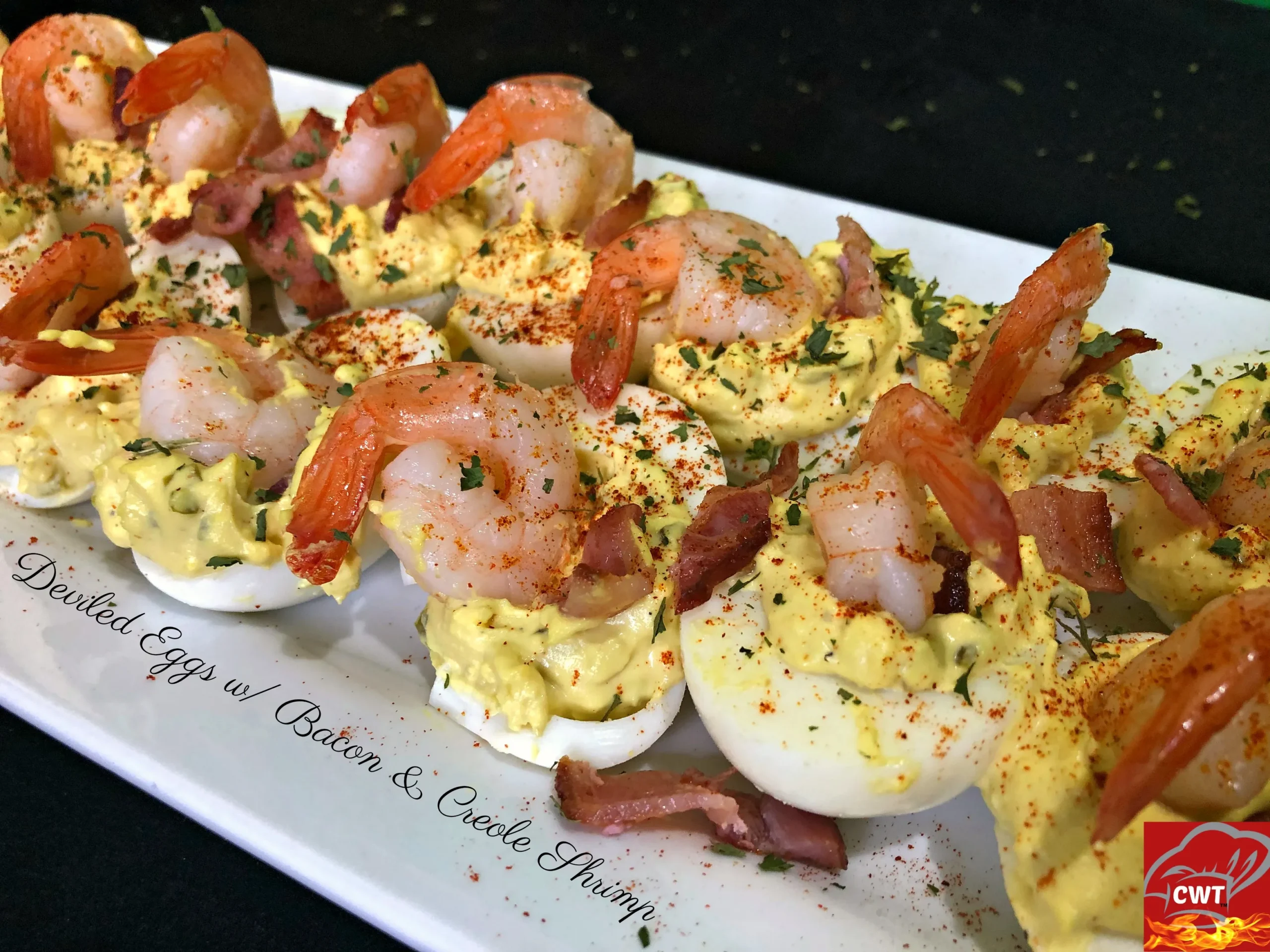 Deviled Shrimp with Bacon Dip