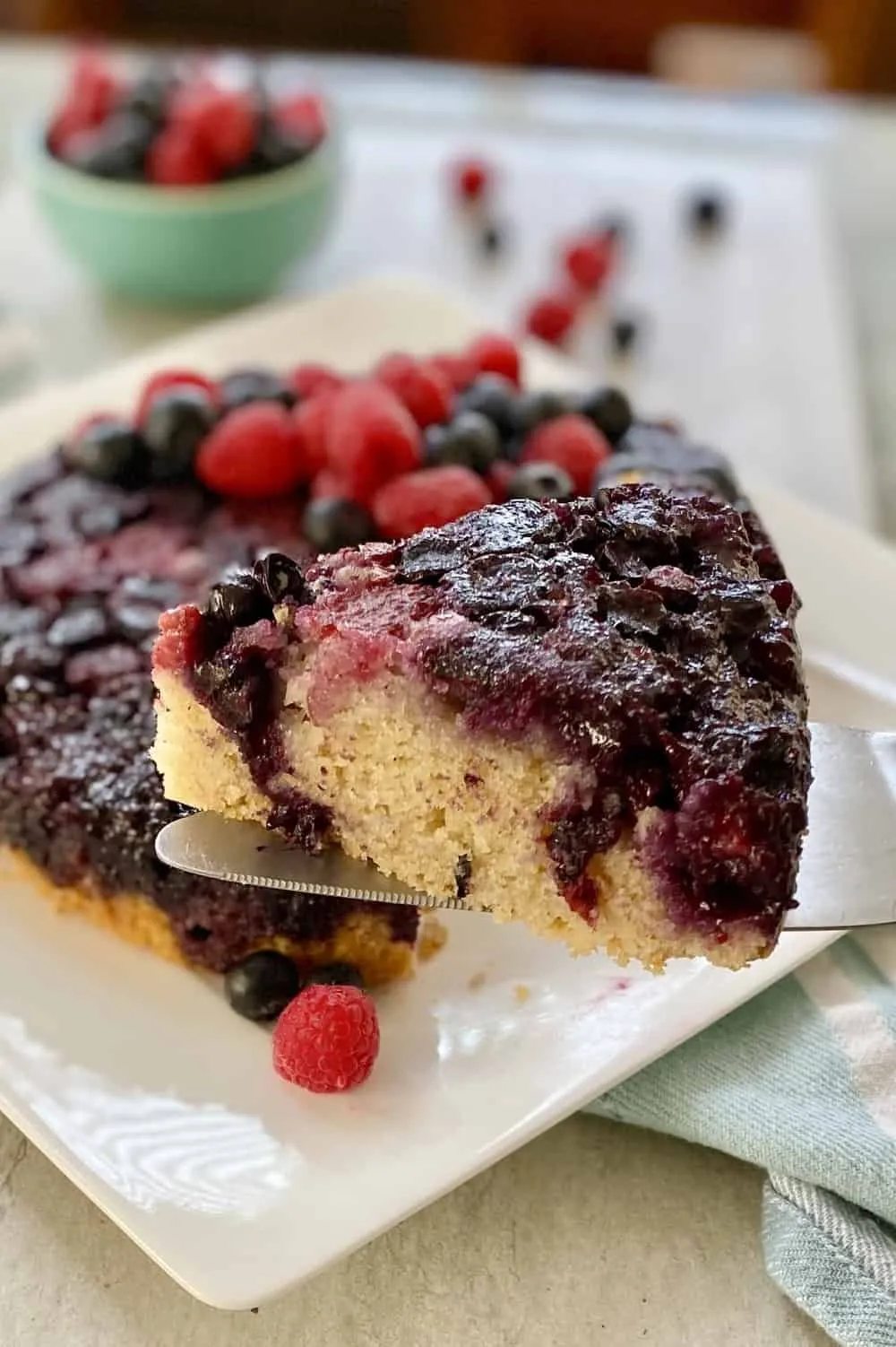 Double Berry Upside Down Cake