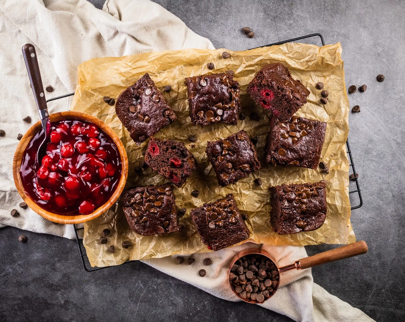 Double Chocolate Cherry Brownies