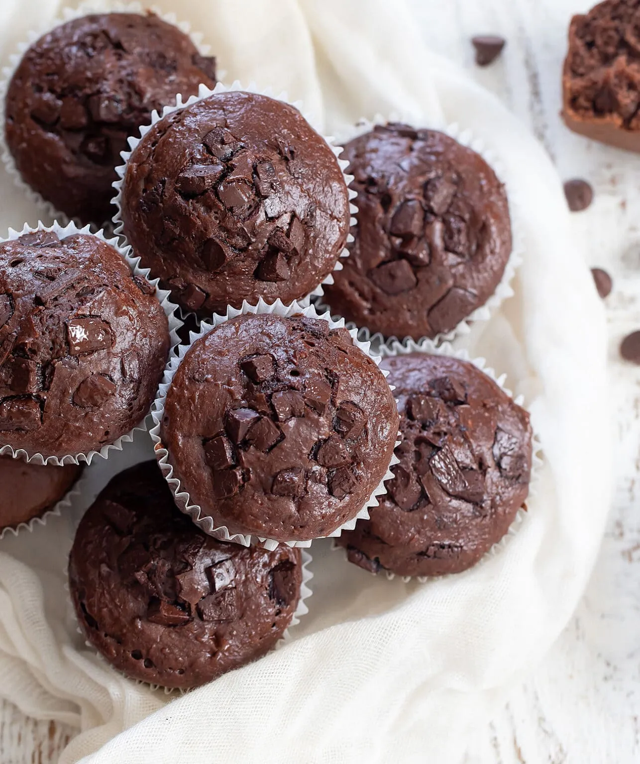 Double Chocolate Muffins (No Eggs, Oil, or Butter)