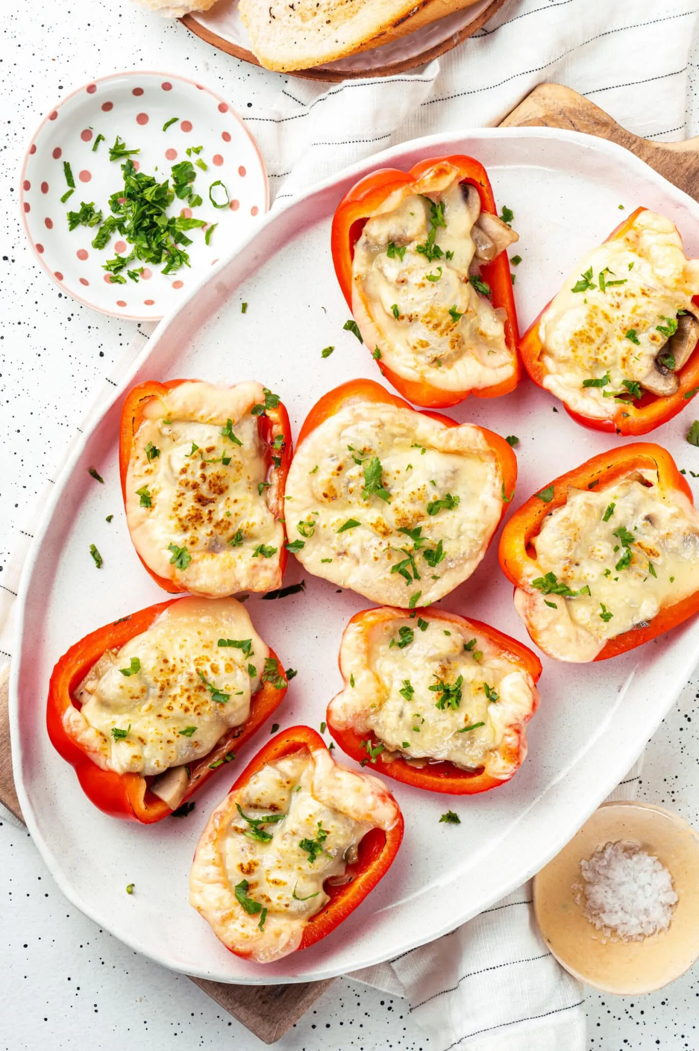 Dr Ruby's Walnut Mushroom Stuffed Peppers Wraps with Cashew Gravy
