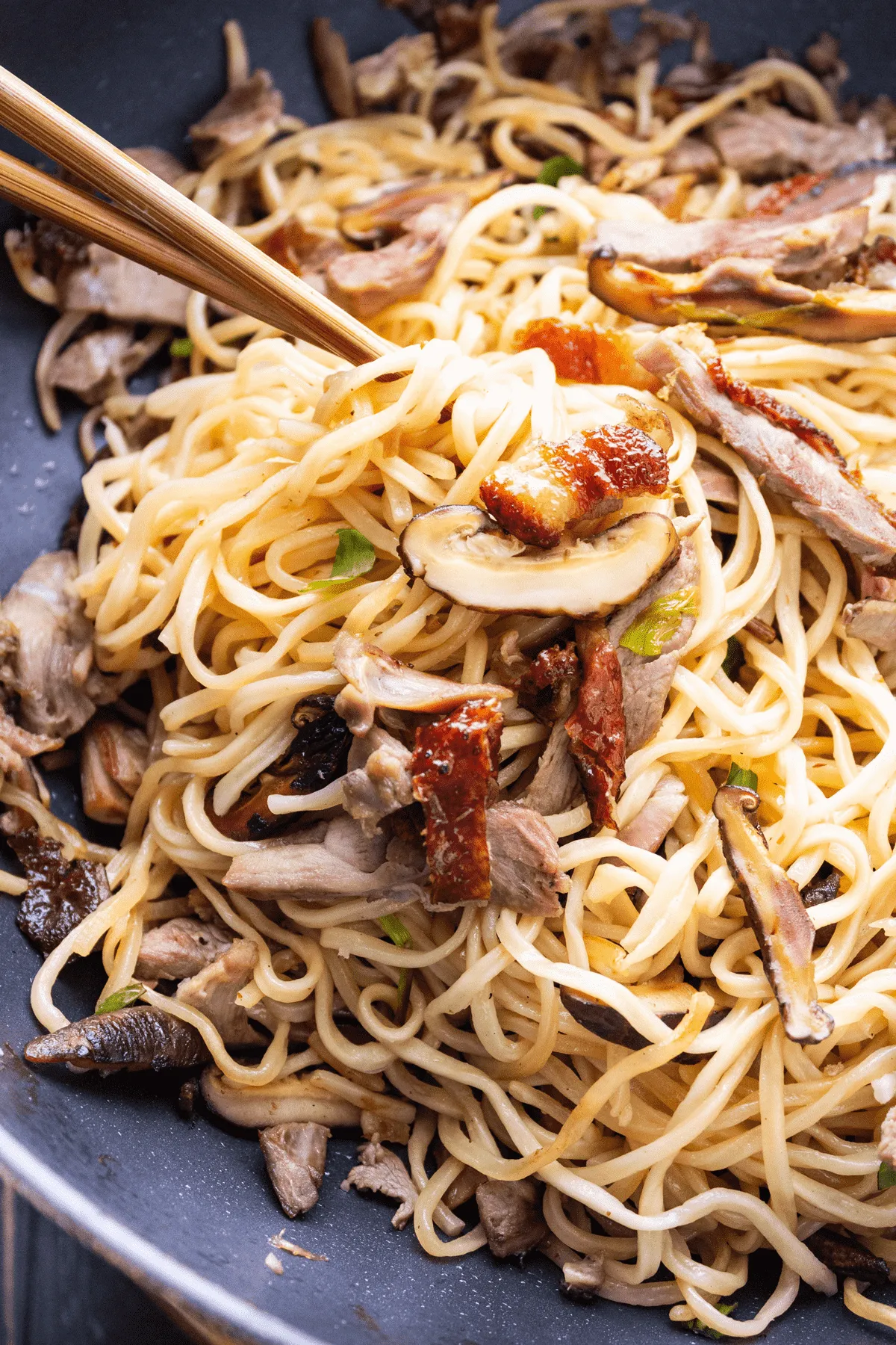 E Fu Noodles with Roast Duck