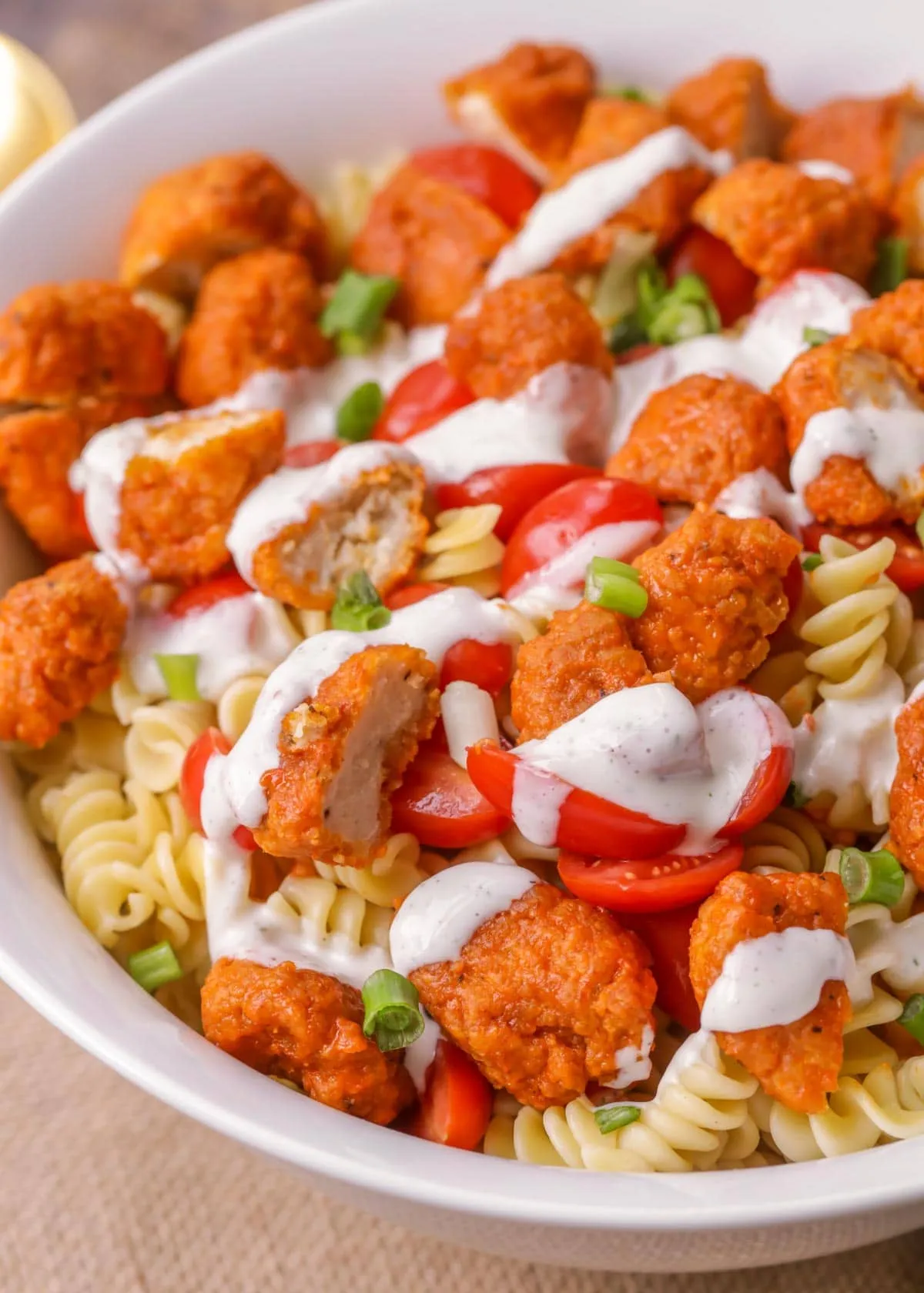 Easy Buffalo Chicken Pasta Salad