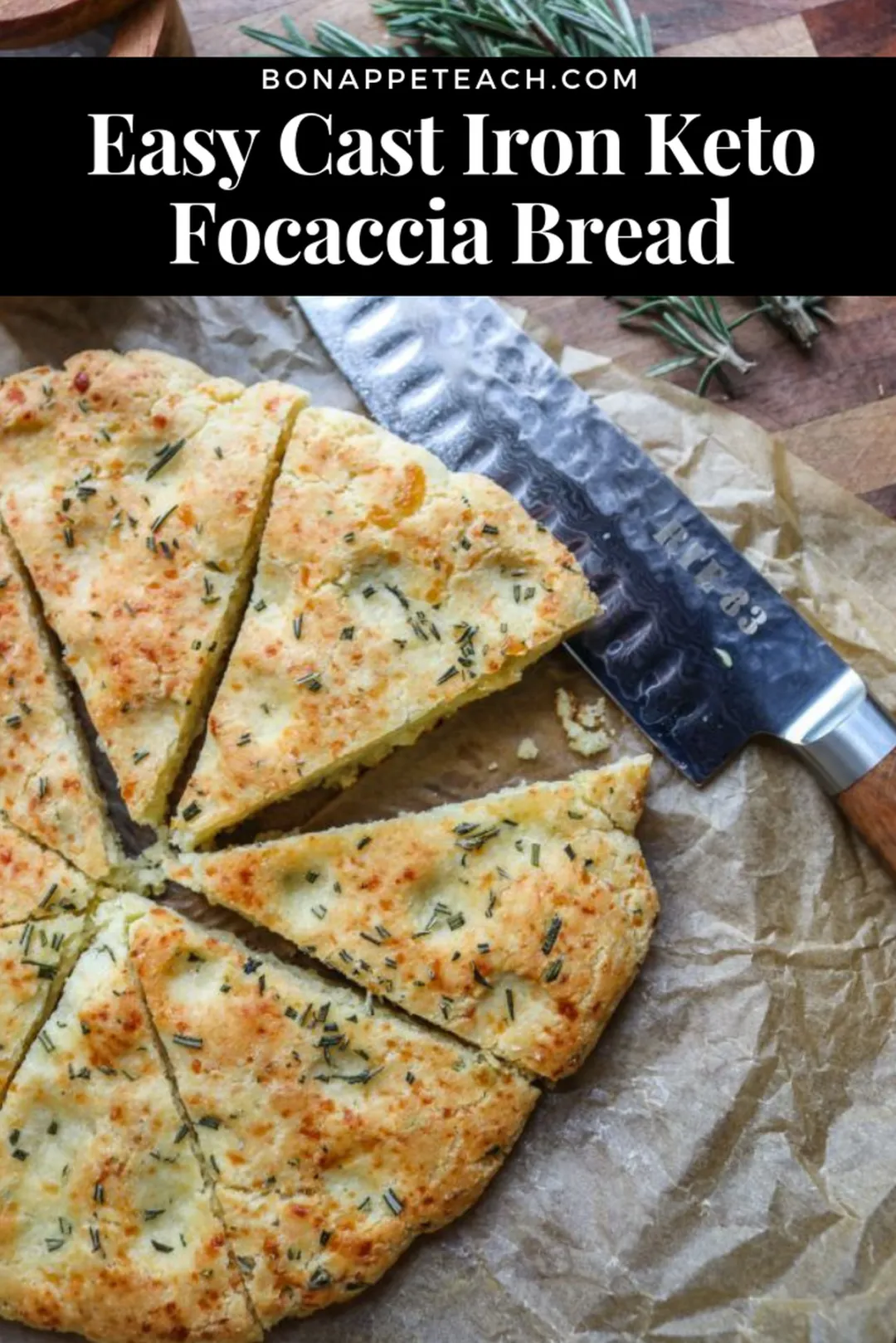 Easy Cast Iron Keto Focaccia Bread
