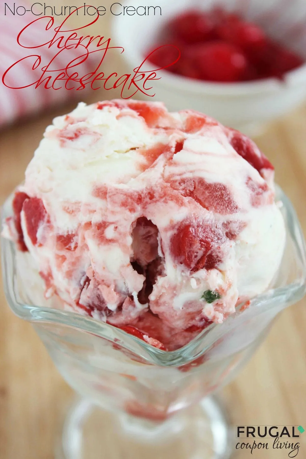 Easy No Churn Cherry Cheesecake Ice Cream