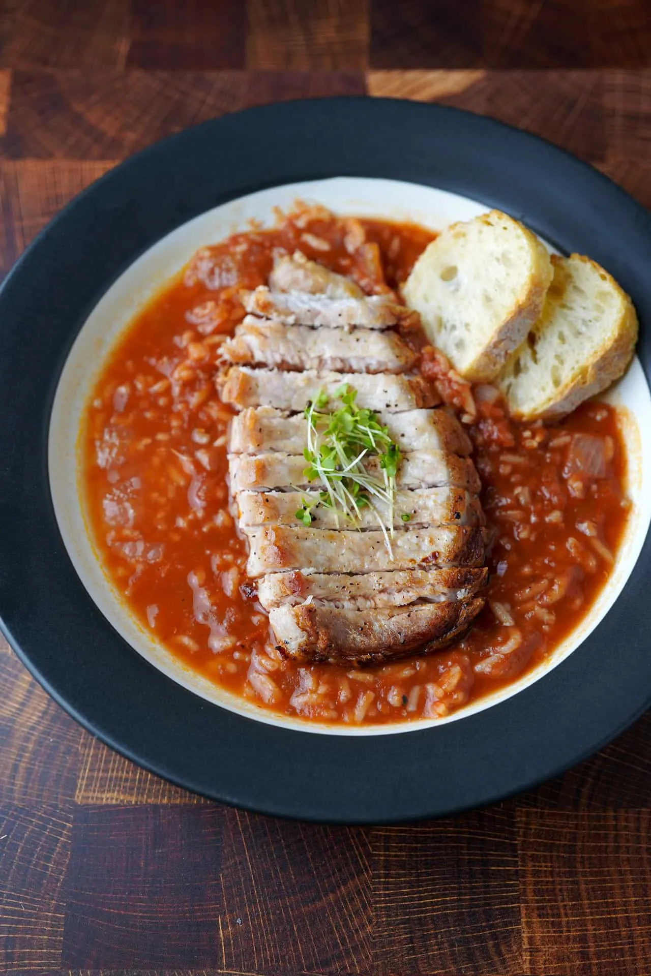 Easy Pork Chop Tomato Rice