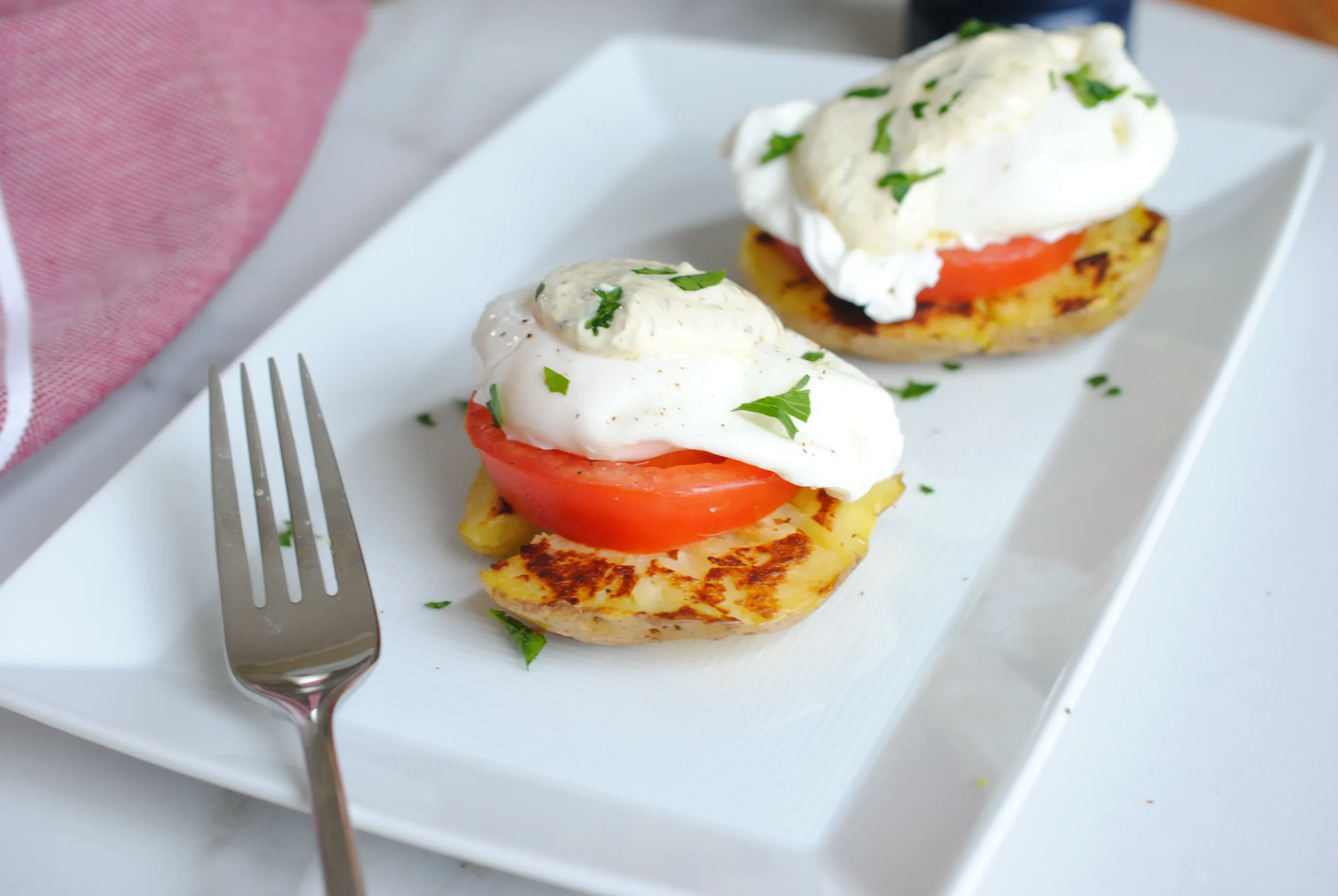 Easy Potato Eggs Benedict