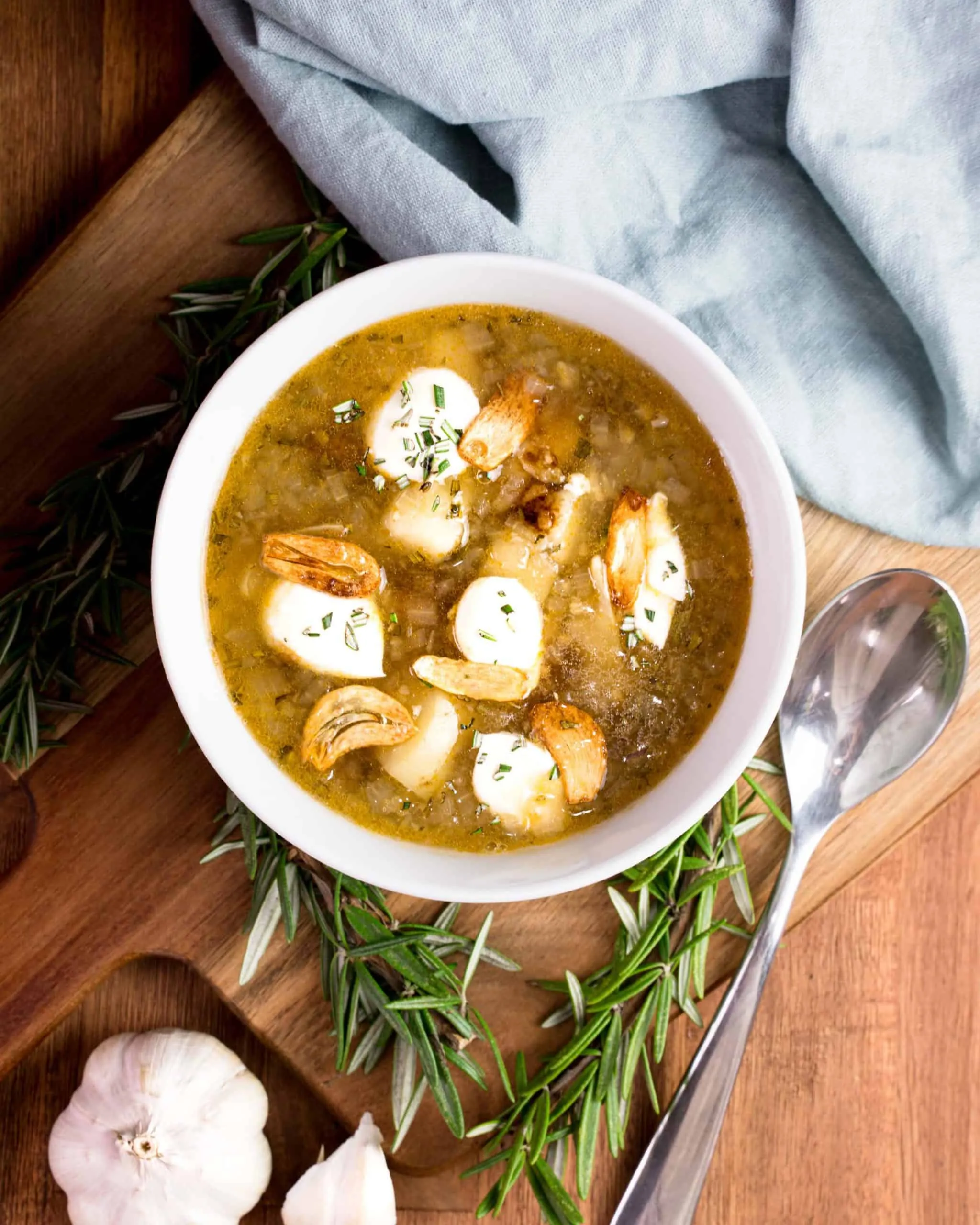 Easy Potato Soup with Rosemary Thyme