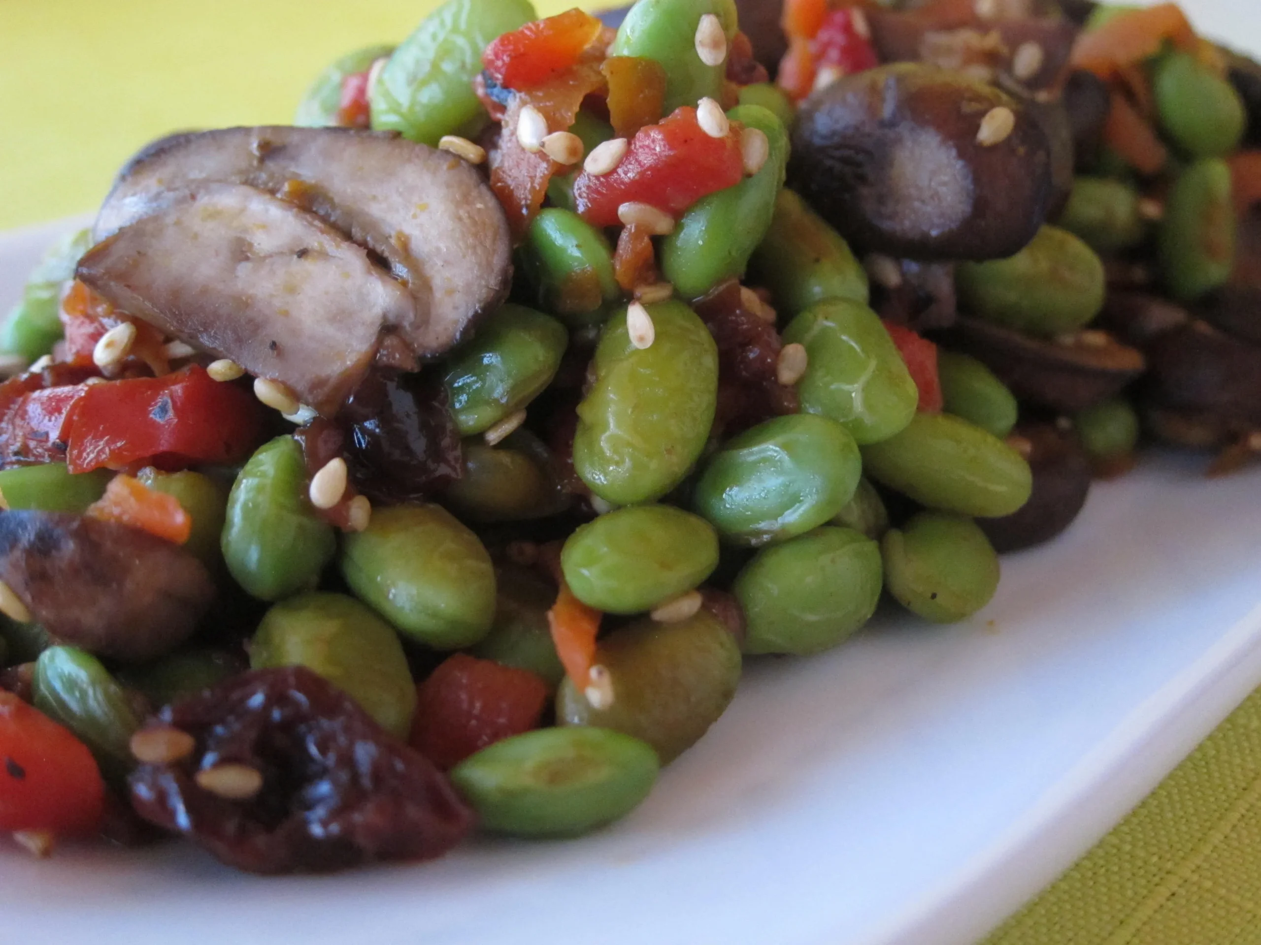 Edamame and Mushrooms Stir Fry