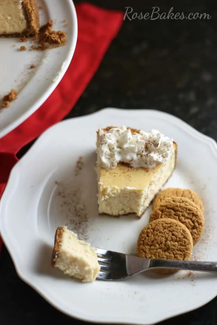 Eggnog Cheesecake with Gingersnap Crust
