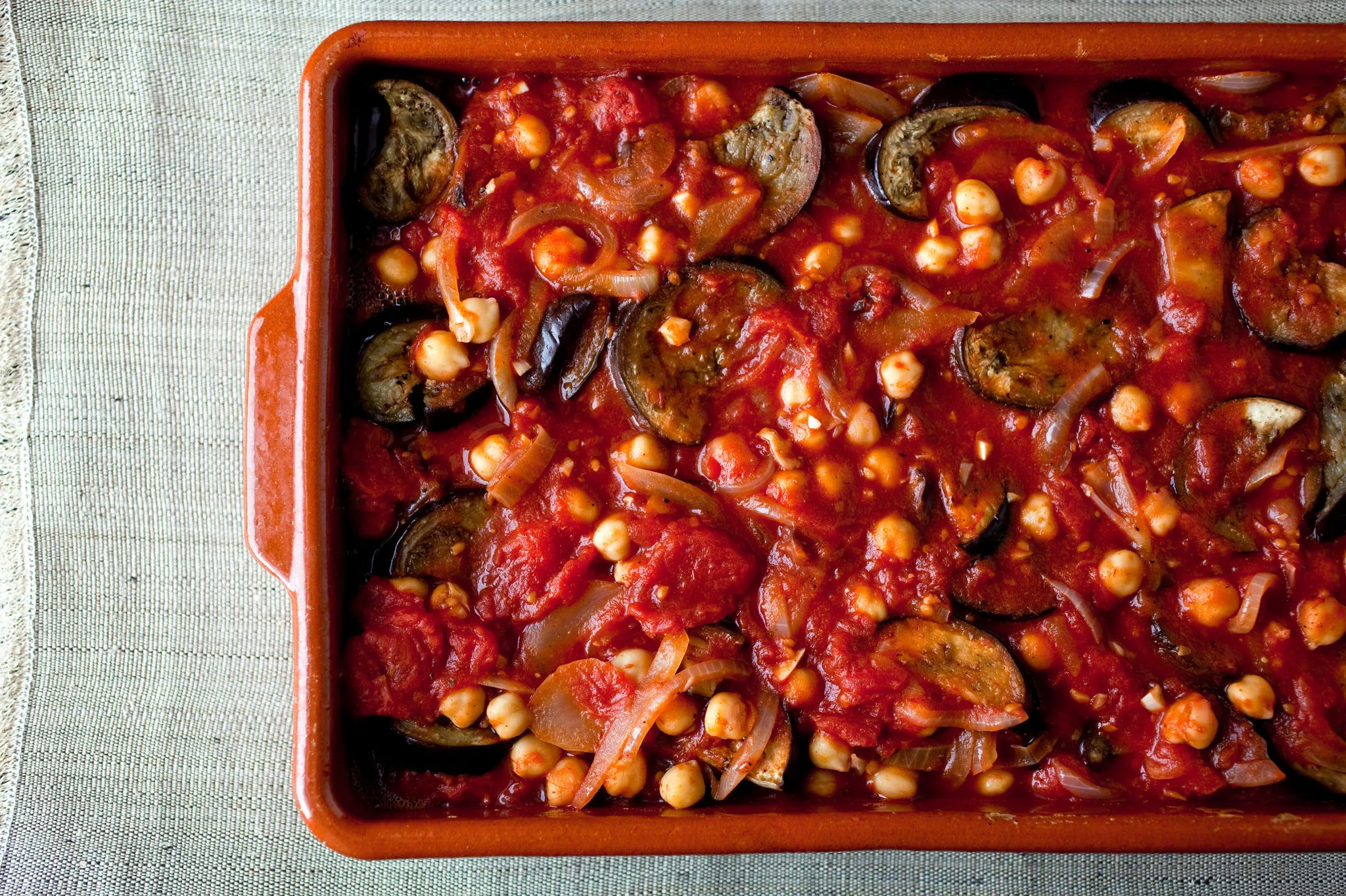 Eggplant Chickpea Tomato Bake