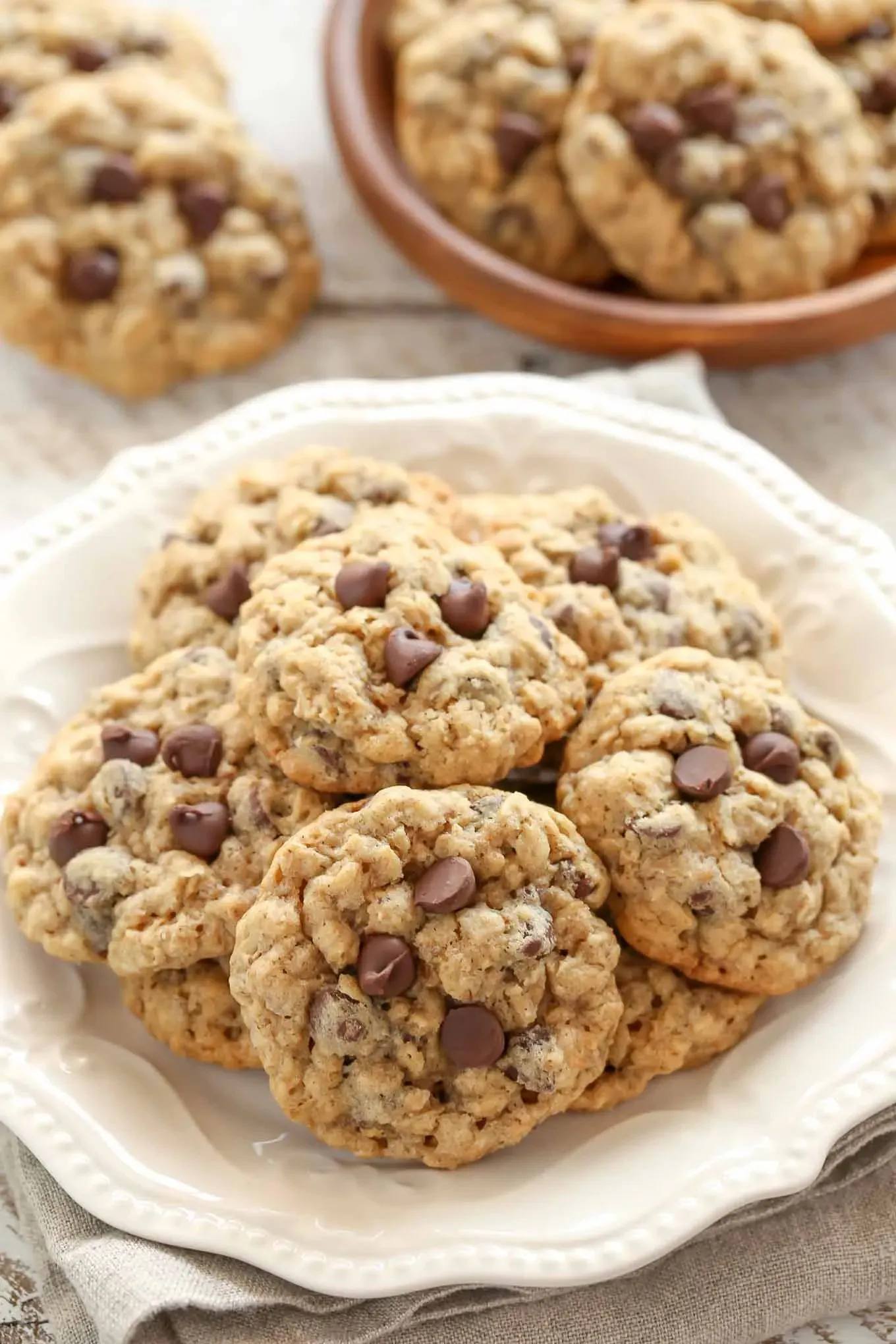 Extra Chewy Oatmeal Chocolate Chip Cookies