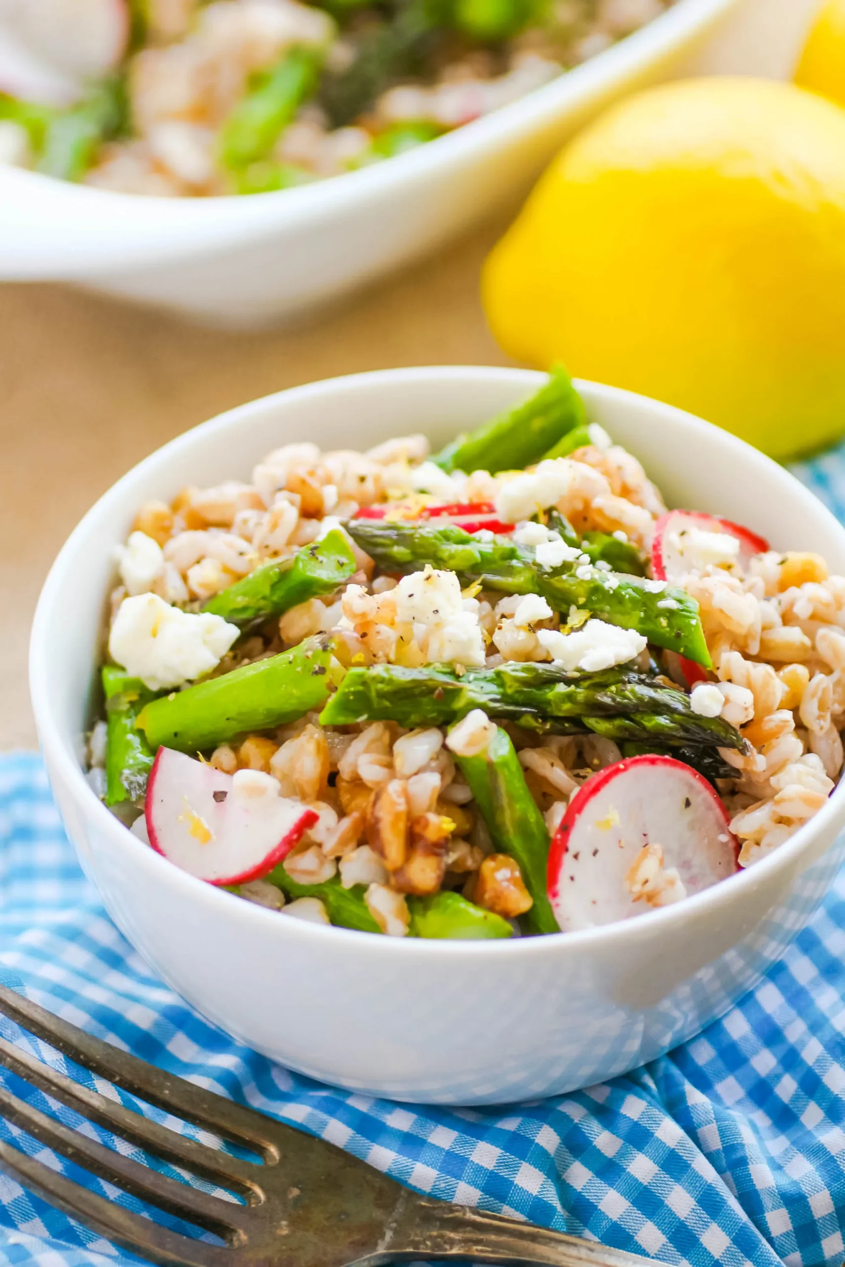 Farro Salad with Grilled Asparagus
