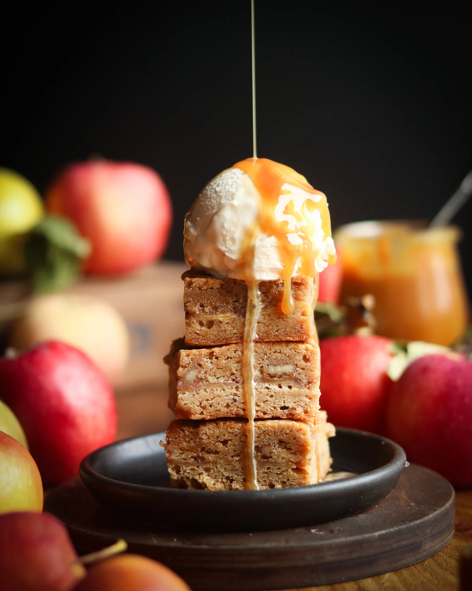 Favorite Caramel Apple Blondies with Browned Butter Frosting