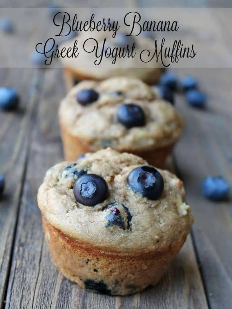 Favorite Yogurt Banana Blueberry Muffins