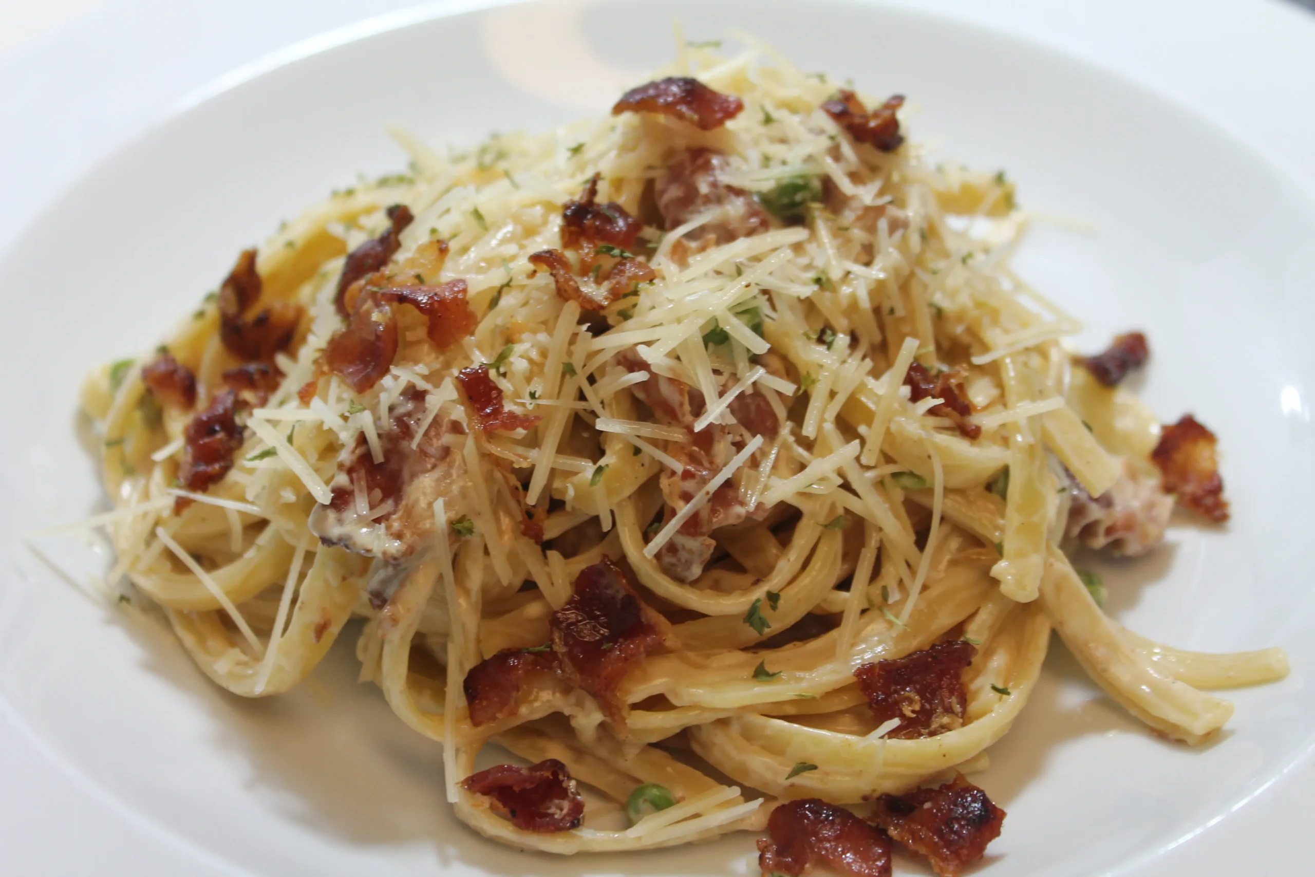 Fettuccine Alfredo with Bacon