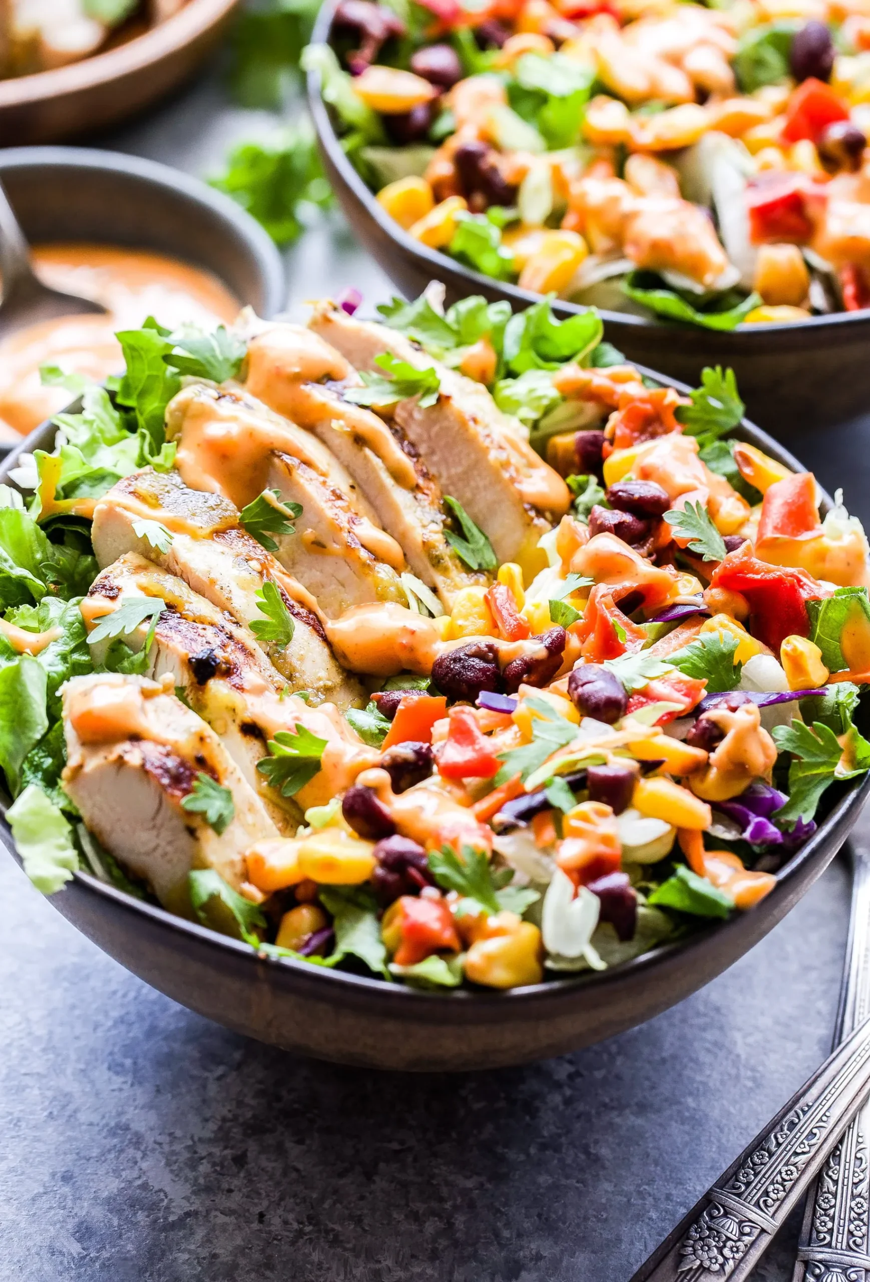 Fiesta Ranch Salad with Salsa Verde Chicken