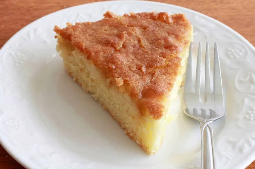 French Almond Cake with Green Tea Honey Glaze