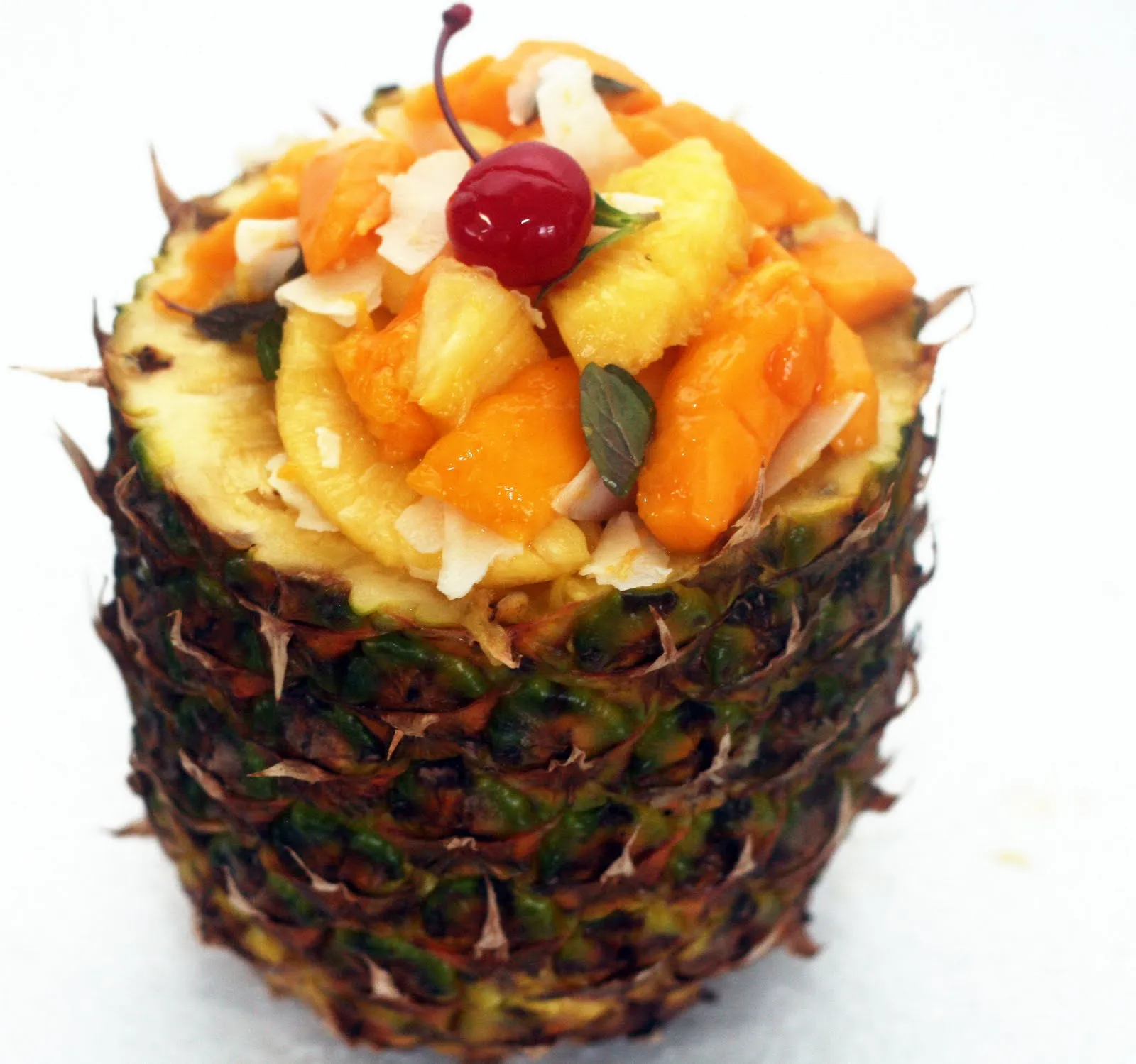 Fresh Pineapple Mango and Coconut Fruit Salad