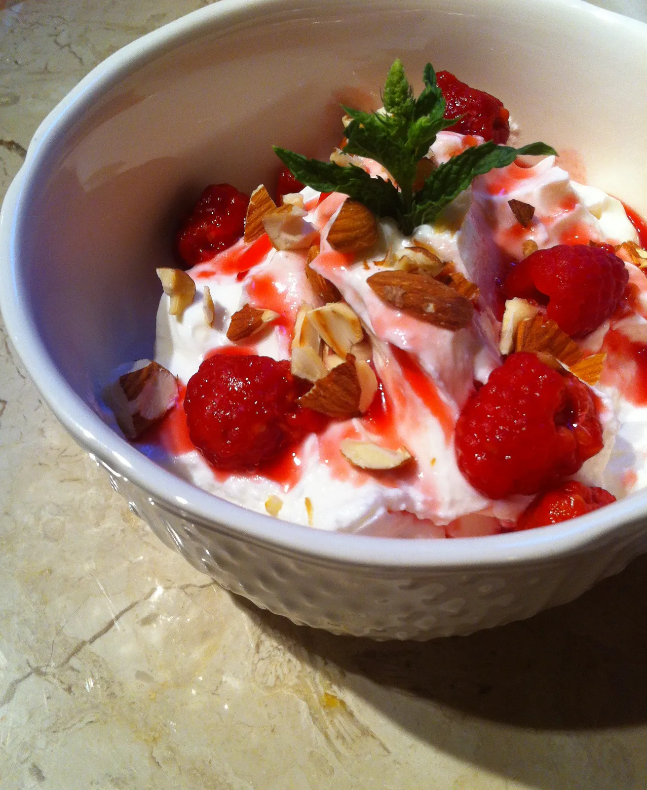Fresh Raspberry Greek Yogurt