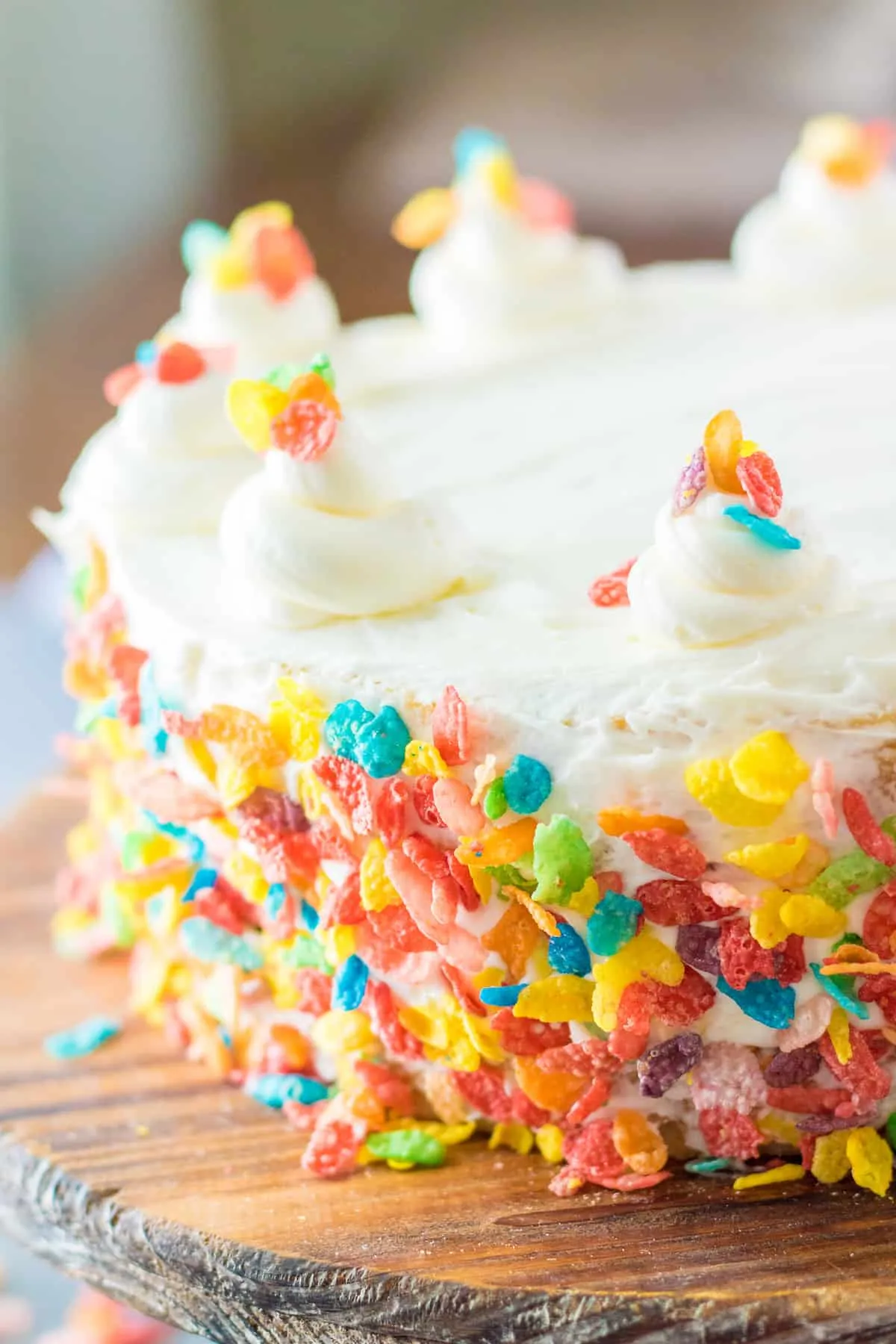 Fruity Pebbles Cake Rainbow Cereal Layer Cake