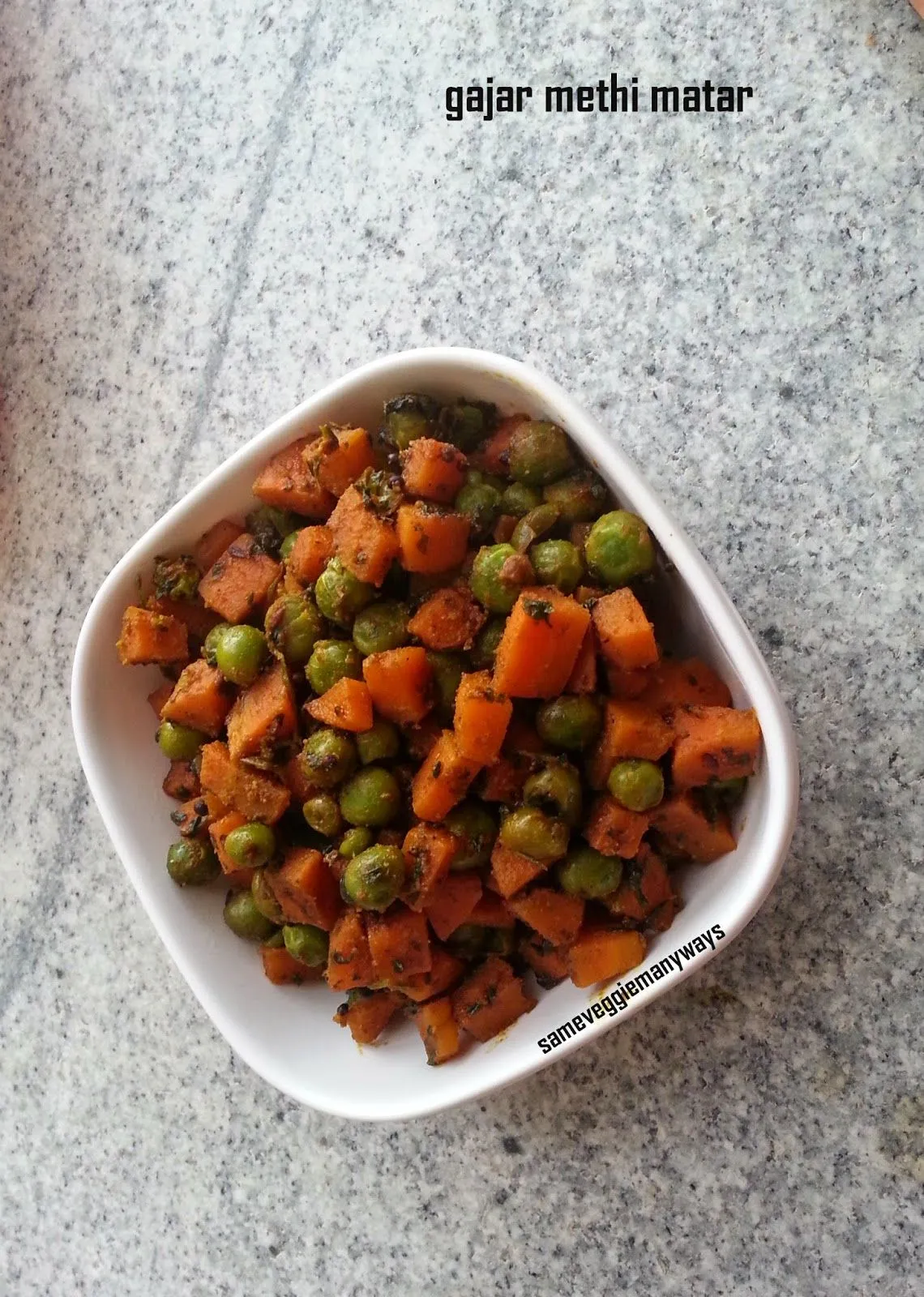 Gajar Methi Matar Carrots Peas Fenugreek Stir Fry