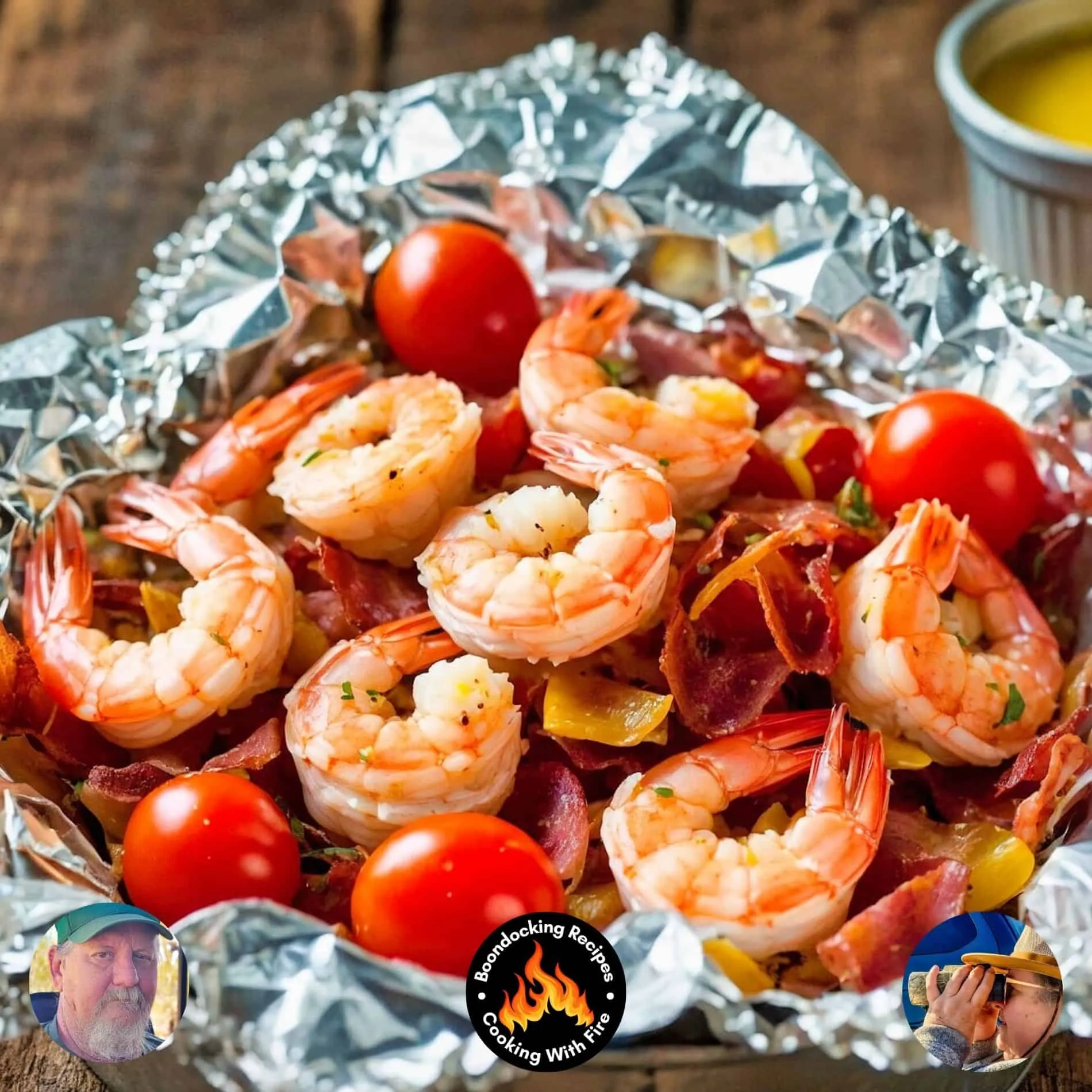 Garlic Butter Shrimp Packet Campfire Cooking